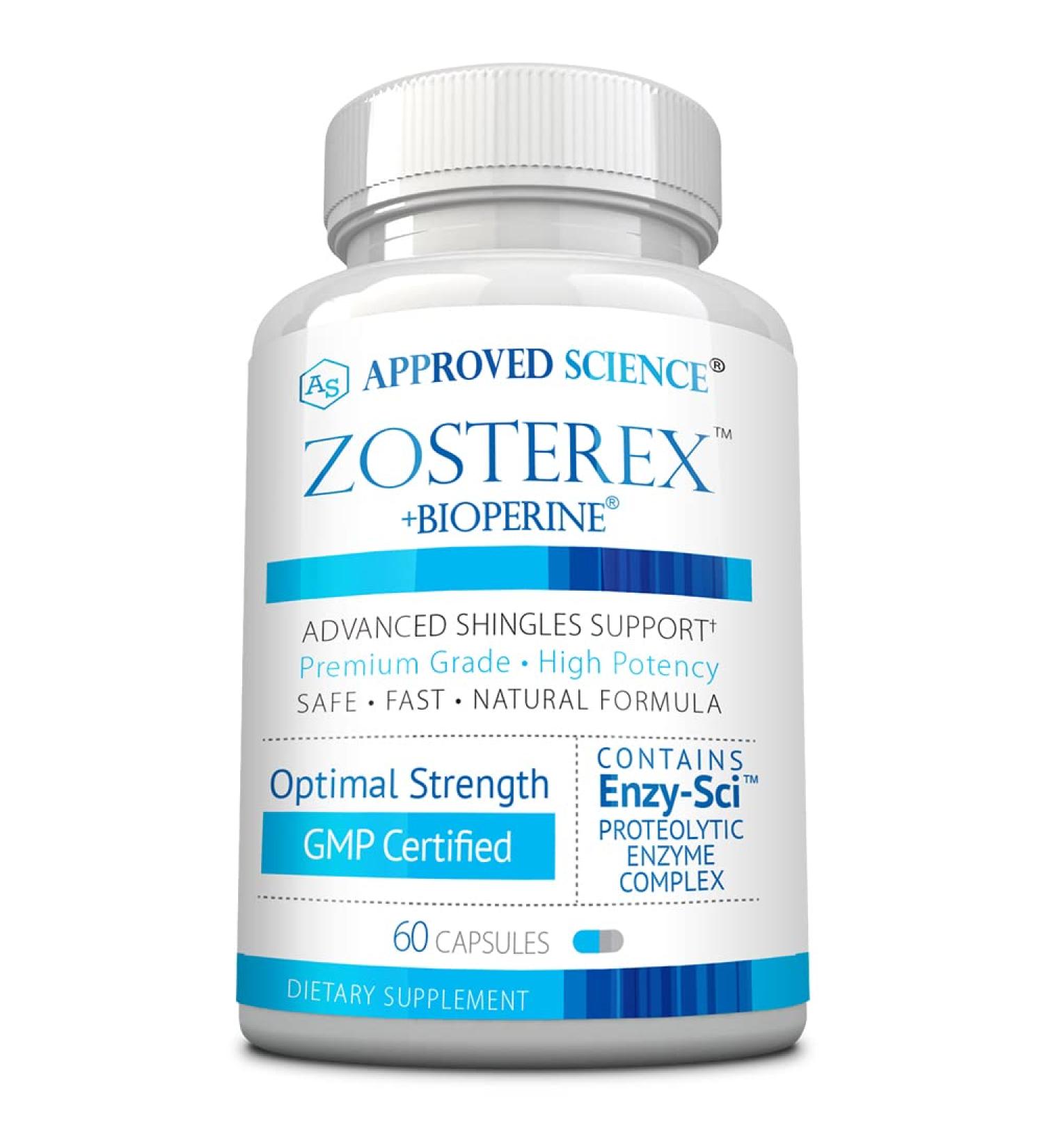 Approved Science Zosterex - Extra-Strength L-Lysine 1000mg, Vitamin B Complex, Zinc - Immune Support & Cold Sore Treatment - 60 Vegan Capsules - 1 Bottle 60 Count (Pack of 1) - Buy Online on GoSupps.com