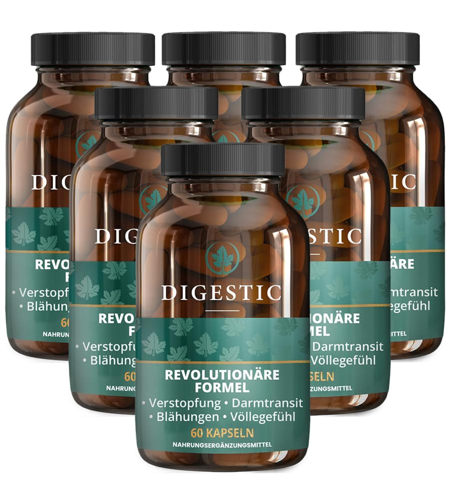 Digentic Laxative - Natural Stool Softener & Detox 360 Capsules | 100% Natural Ingredients - 6-Pack - Buy Online on GoSupps.com