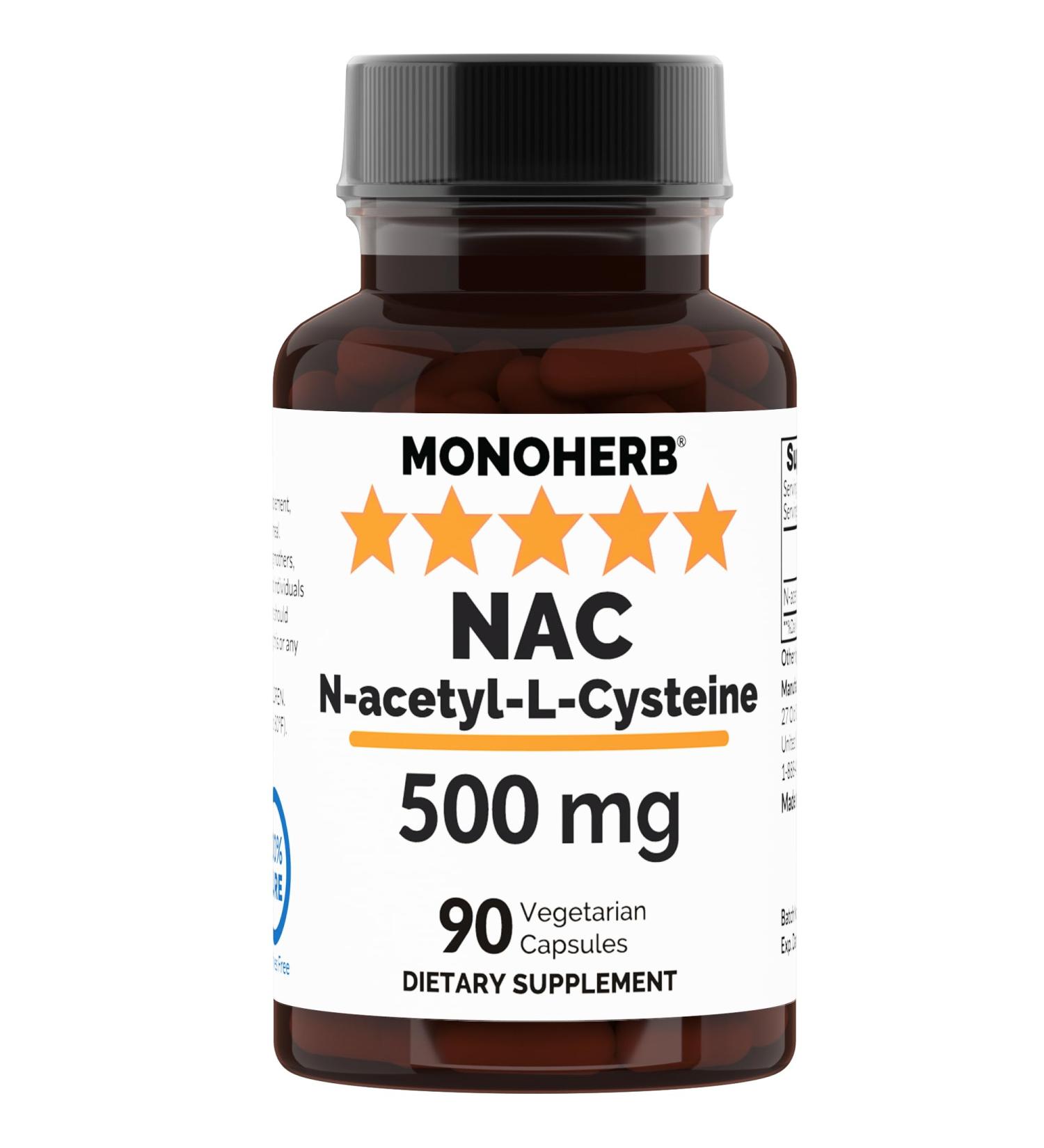 N-Acetyl-L-Cysteine (NAC) 500 mg - 90 Vegan Capsules | Premium Quality Antioxidant Supplement for Immune Support - Ships Internationally - Buy Online on GoSupps.com