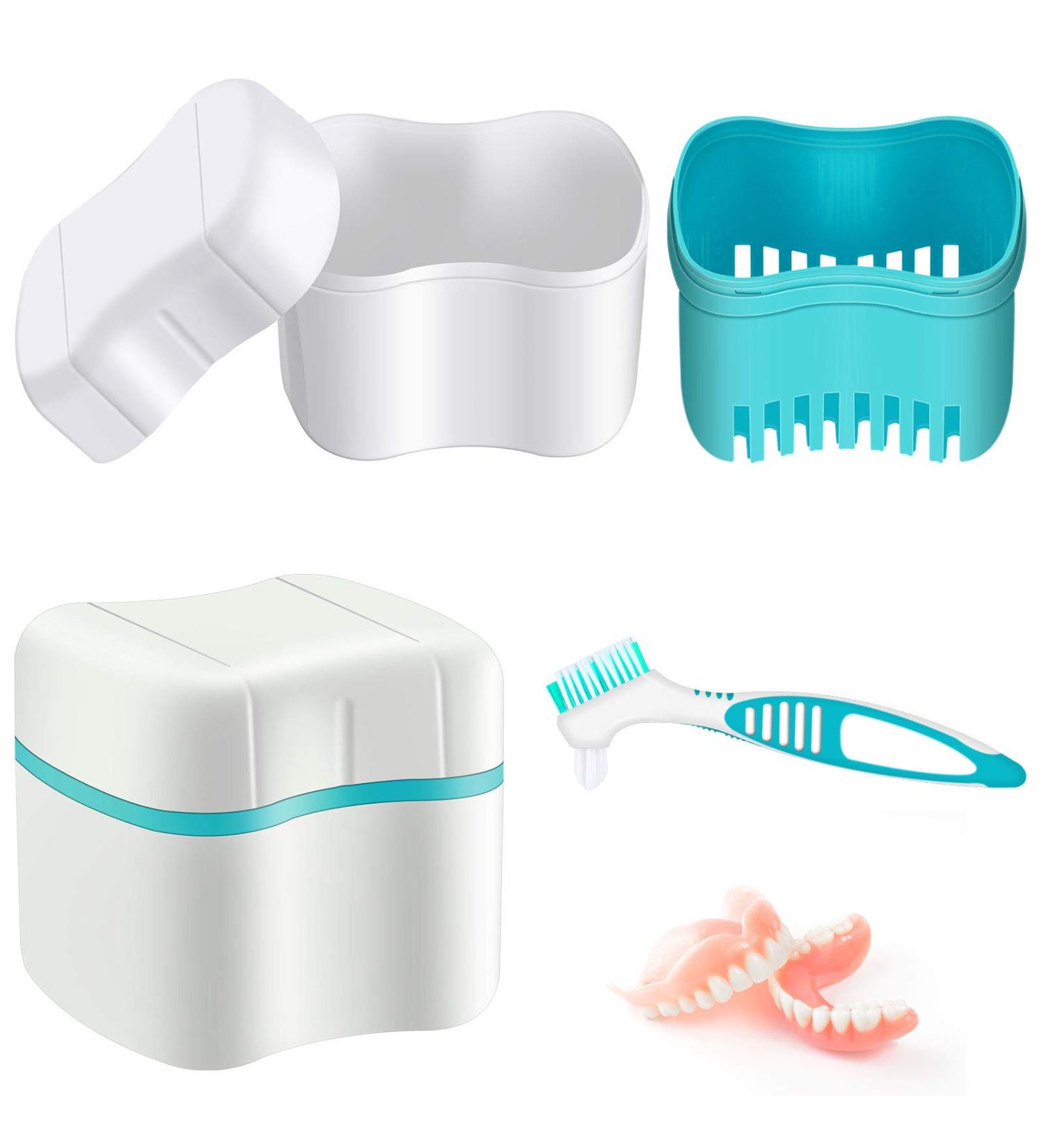 Proses Bath Box Set - Prostheses Cleaner Brush Toothbrush & Travel Holder - Green | Ideal Prosthetic Care Solutions - Buy Online on GoSupps.com