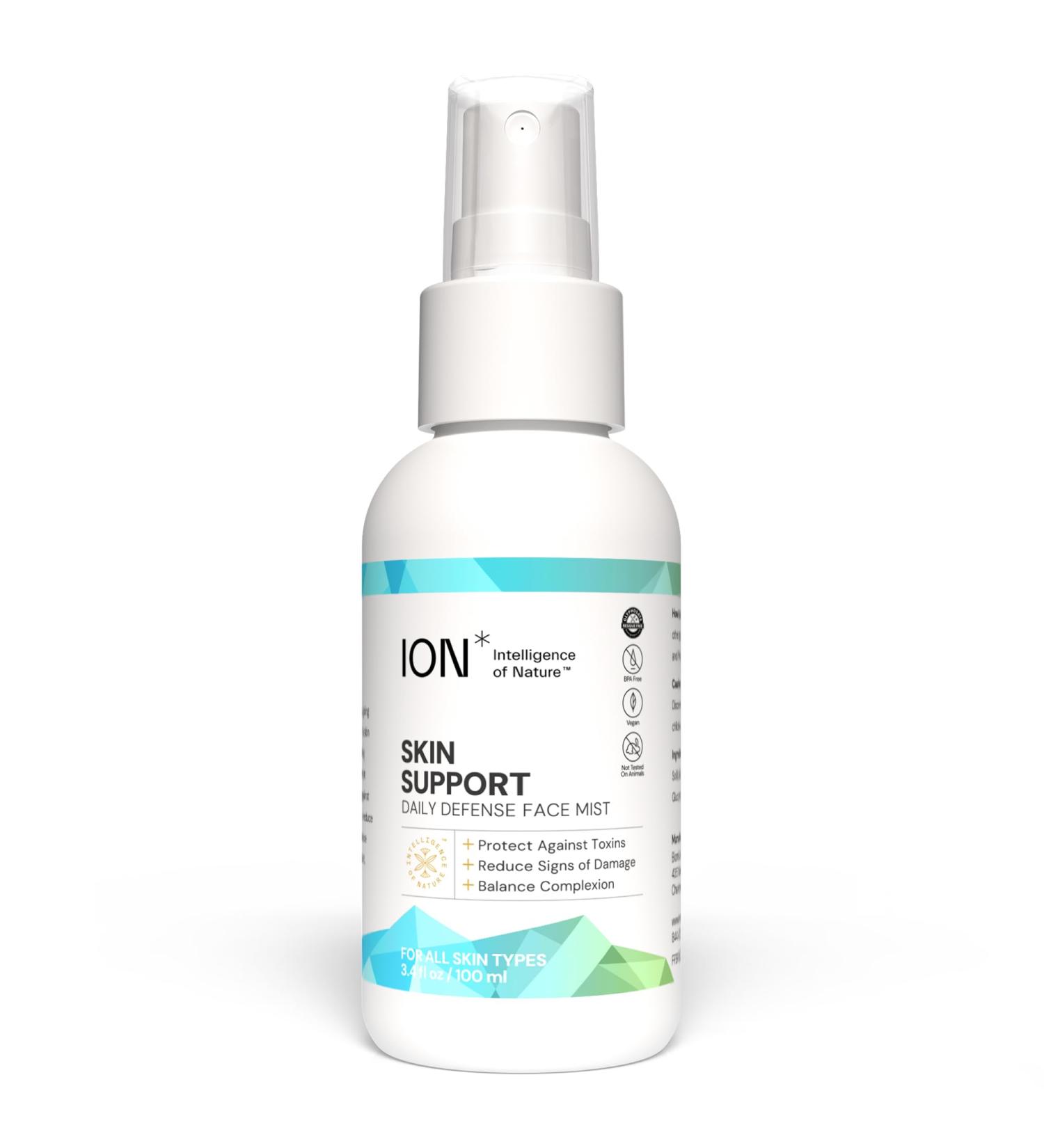 ION* Intelligence of Nature Skin Support Face Mist Hydrating Spray - Refreshing Facial Mist Spray for Daily Use Travel Size Vegan Friendly Formula for Women & Men - 3.4 fl oz (Pack of 1) - Buy Online on GoSupps.com