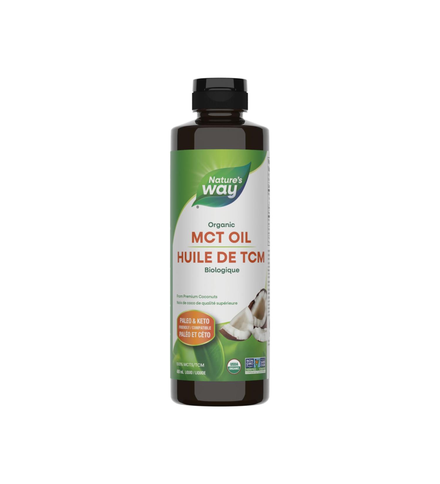 Nature's Way 100% Pure MCT Oil From Coconut Paleo and Keto friendly Certified Organic Non-GMO Project Verified Vegetarian Gluten-free Flavourless No Filler Oils 480 mL - Buy Online on GoSupps.com