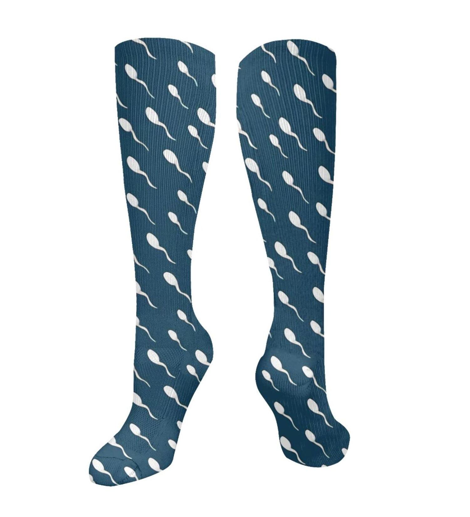 Buy Compression Socks for Men & Women - 15-20 mmHg Support for Running & Cycling - Swimming Sperm Design - Buy Online on GoSupps.com