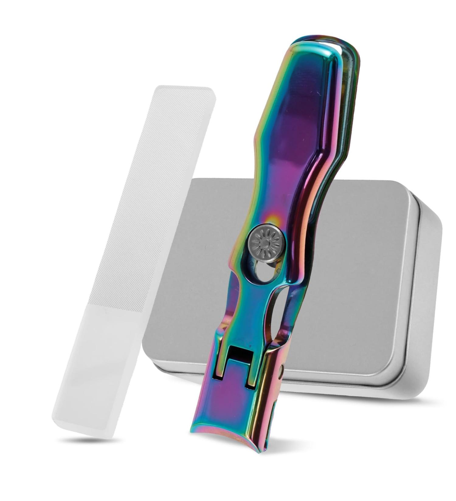 Nail Clippers for Thick Nails 12mm Wide Jaw Nail Trimmer Stainless Steel Nail Cutter with Nail Clip Storage Portable Fingernail Cutter Labor Saving Fingernail Trimmer for Women Men Adults(colorful) - Buy Online on GoSupps.com