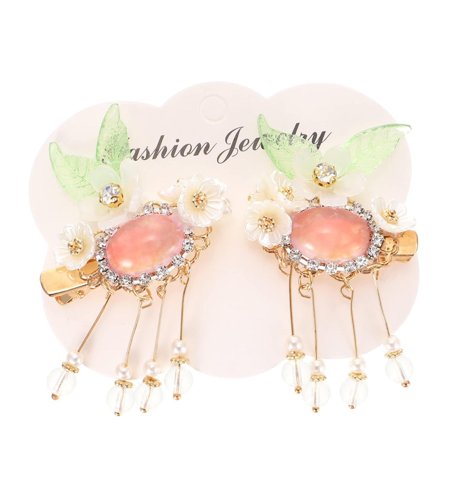 Angoily 1 Pair Pearl Tassel Hair Clip Kid Hair Clips Pearl Hair Clip Wedding Headpiece Billed Hair Clips Girl Hair Clips Crystal Hair Clips China Acrylic Street Photography Bride - Buy Online on GoSupps.com