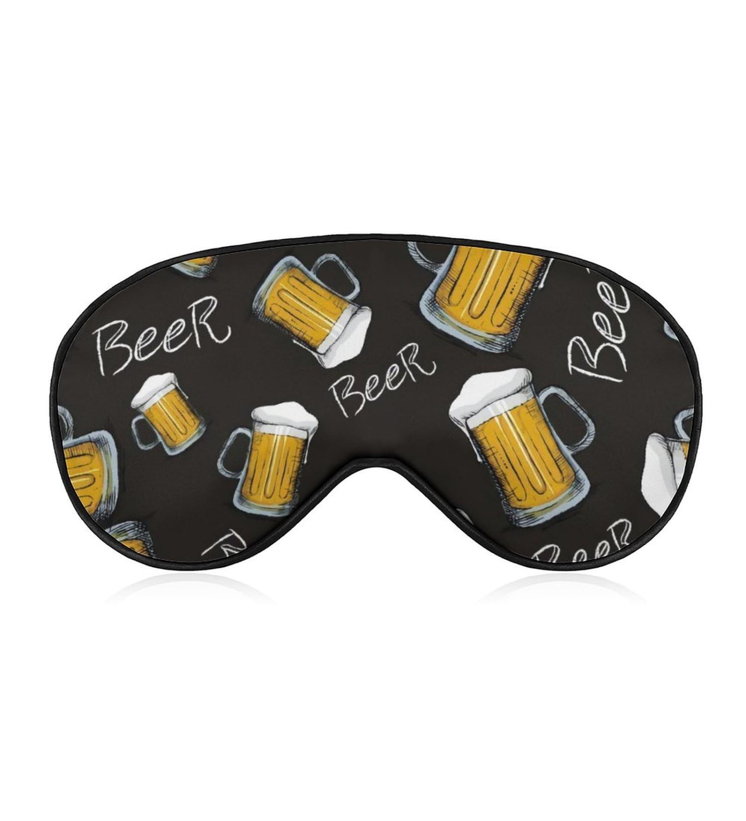 Beer Drinking Saint Patricks Sleep Mask Eye Cover for Sleeping Blindfold with Adjustable Strap Blocks Light Night Travel Nap for Men Women - Buy Online on GoSupps.com