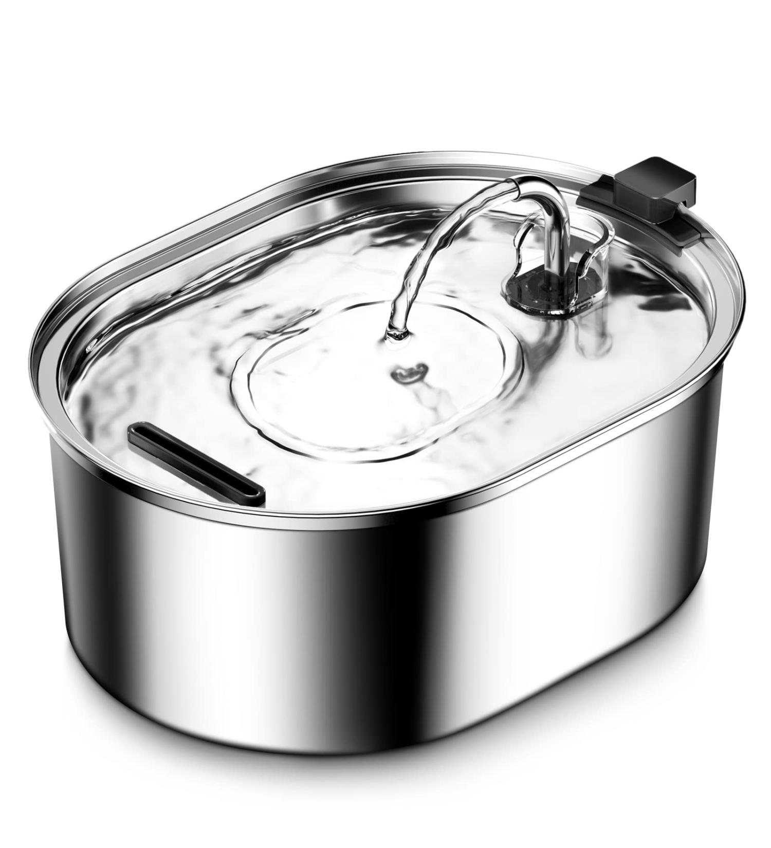 TIANSUSO Cat Water Fountain Stainless Steel  3.2L/108oz Automatic Pet Water Fountain for Cats Inside  Dog Water Dispenser Fountain  Super Quiet and Dishwasher Safe  1 Reptile Food Water Bowl - Buy Online on GoSupps.com