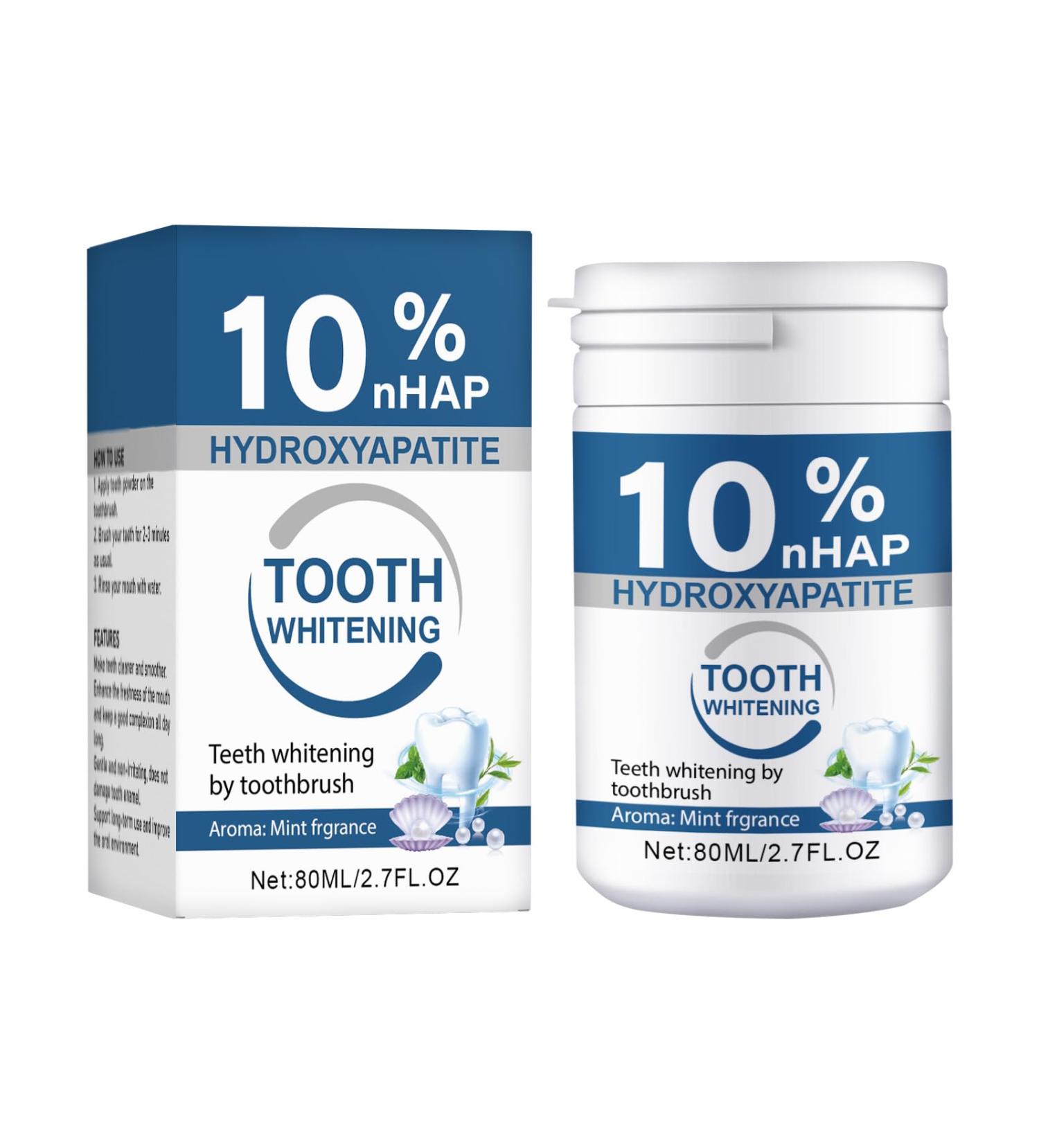 Microcrystalline Nano-Hydroxyapatite Powder 10% Nano-Hydroxyapatite Tooth Powder Toothpaste Powders 80G 1 Box - Buy Online on GoSupps.com