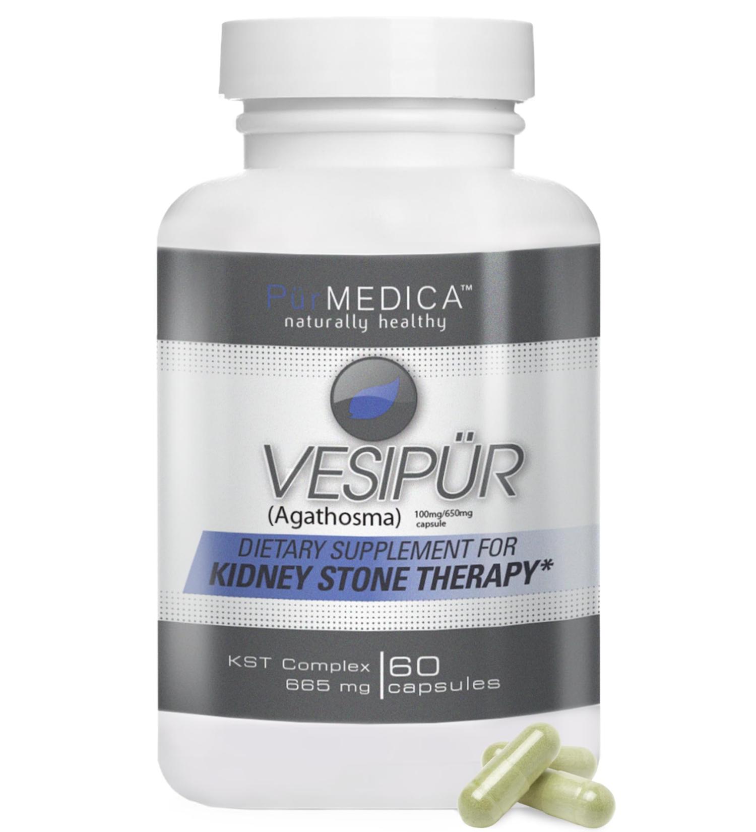 PurMEDICA Vesipur Kidney & Gallbladder Support Supplement - 8-in-1 Natural Formula - 60 Vegetarian Capsules - Buy Online on GoSupps.com