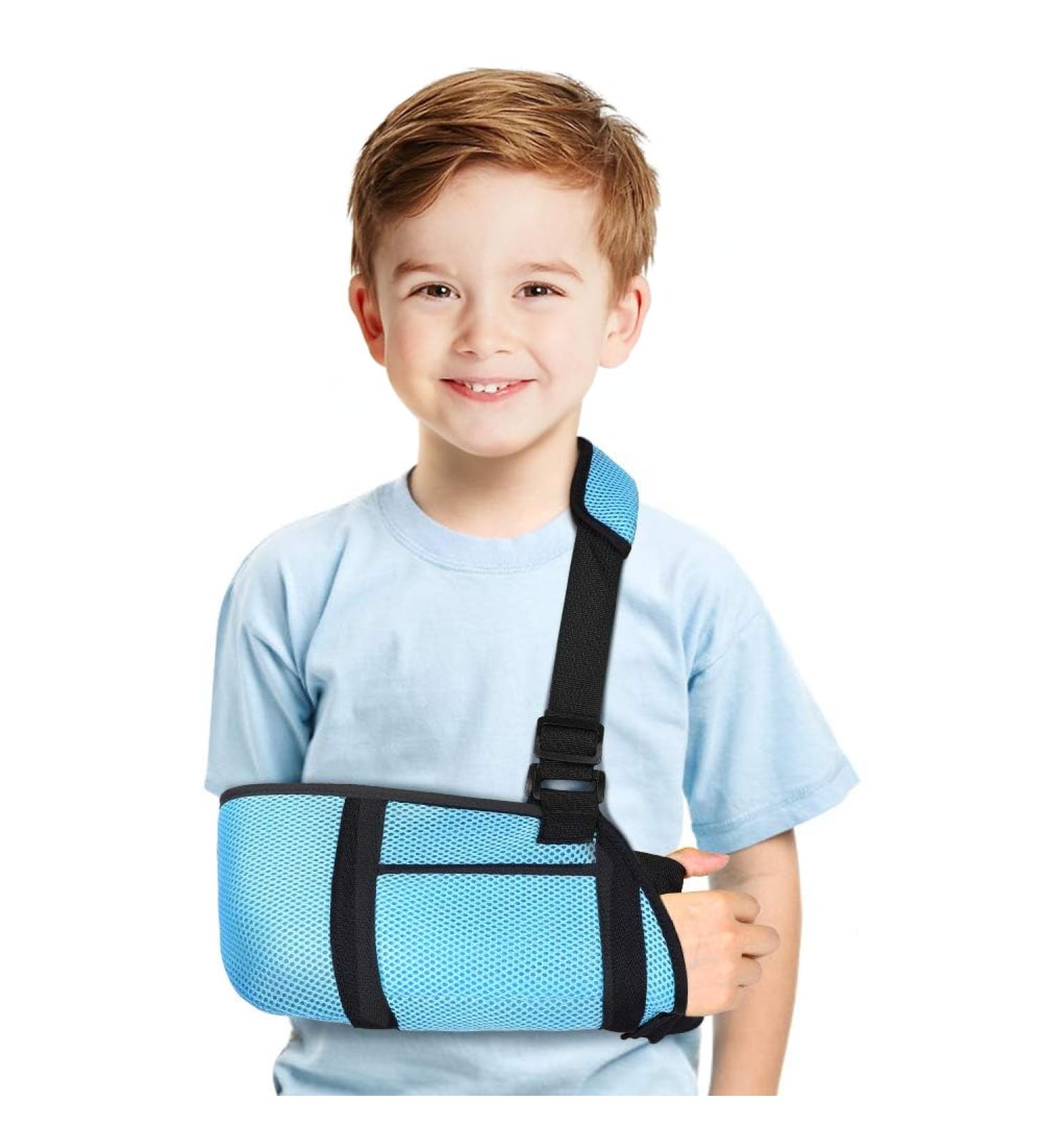 Buy Kids Arm Sling | Padded Shoulder Immobilizer for Broken Elbow - Adjustable Support with Waist Strap - Buy Online on GoSupps.com