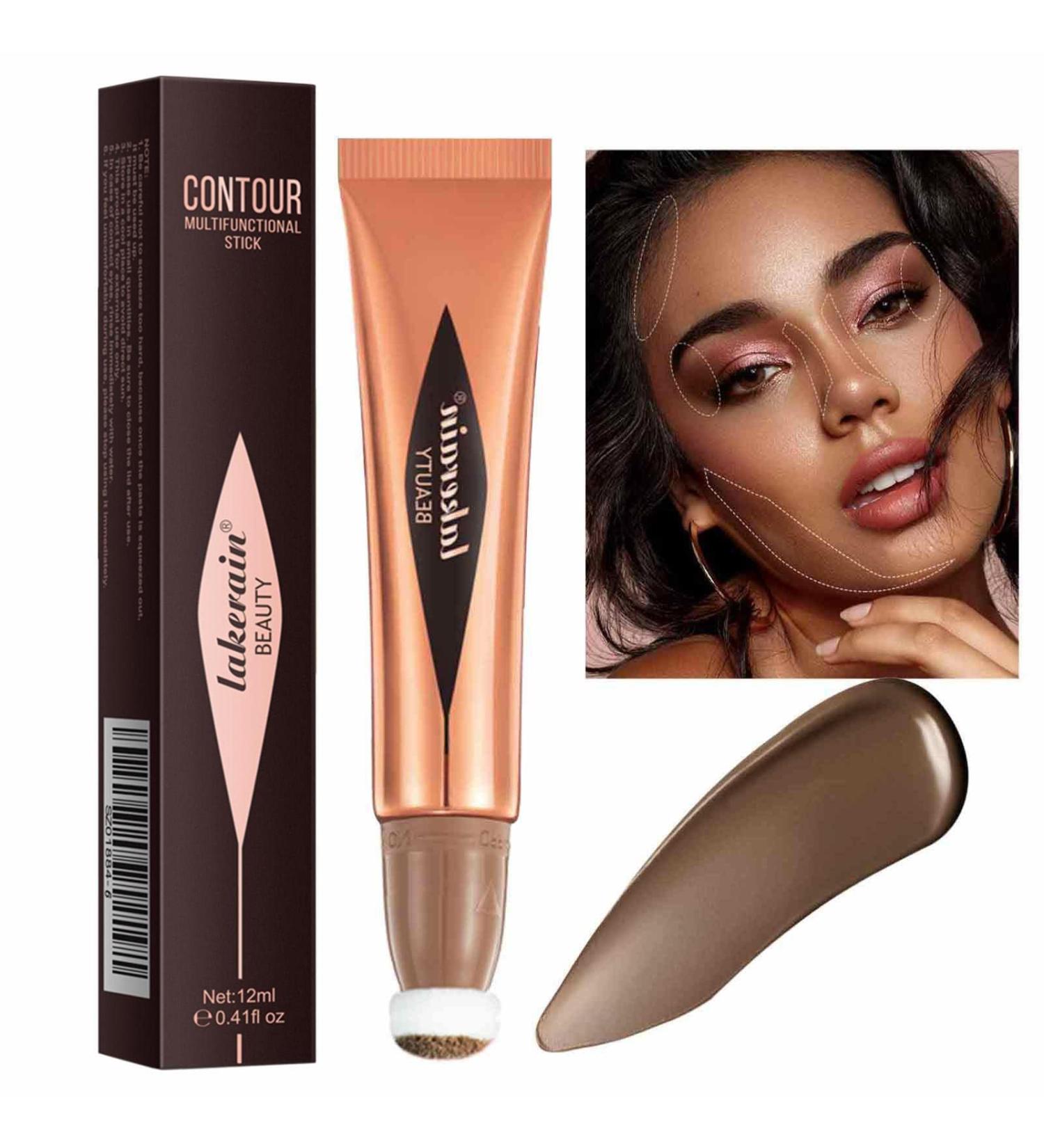 Highlighter Makeup Stick | Cheek Makeup - Waterproof Sheer Glow Buildable Color Contouring and Blendable Highlighter Makeup Stick for Face Fovolat Contour Liquid 06# - Buy Online on GoSupps.com