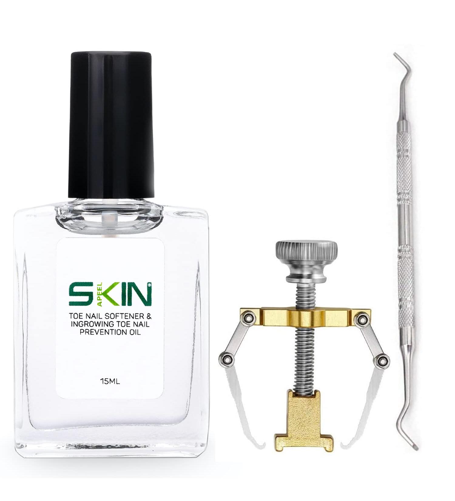 Ingrown Toenail Kit SKINAPEEL Toe Nail Softener and Ingrown Toenail Treatment Oil PLUS Ingrown Toenail Tool Correction Clamp & Double Ended Corrector Tool - Buy Online on GoSupps.com