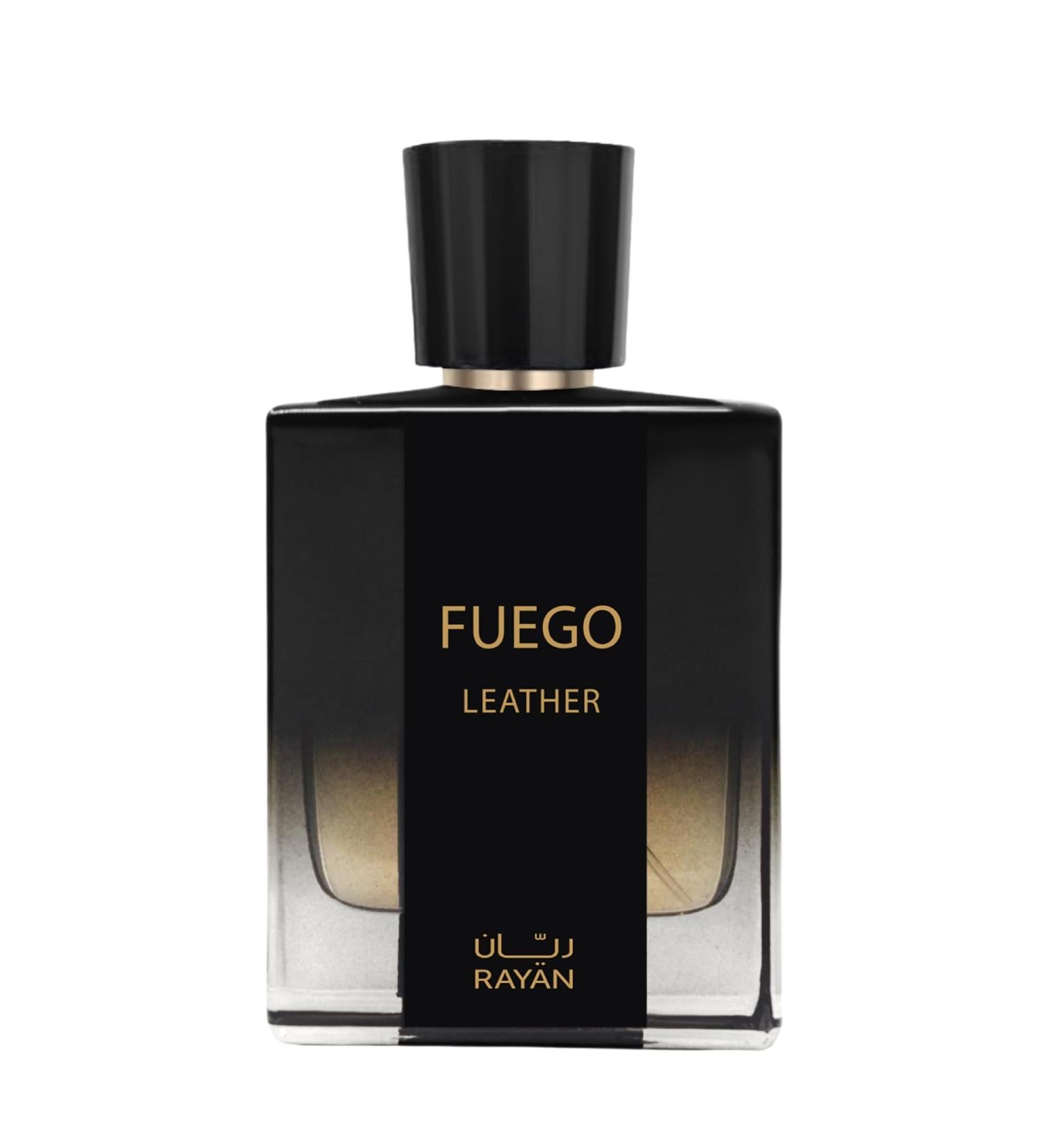RAYAN Fuego Leather Perfume for Men Long Lasting Arabian Eau De Parfum 100mL (3.34 Fl oz) Men Perfume with Bergamot Lavender Vetiver Sandalwood Tonka & Amber - Ideal Gift for Valentine's Day - Buy Online on GoSupps.com