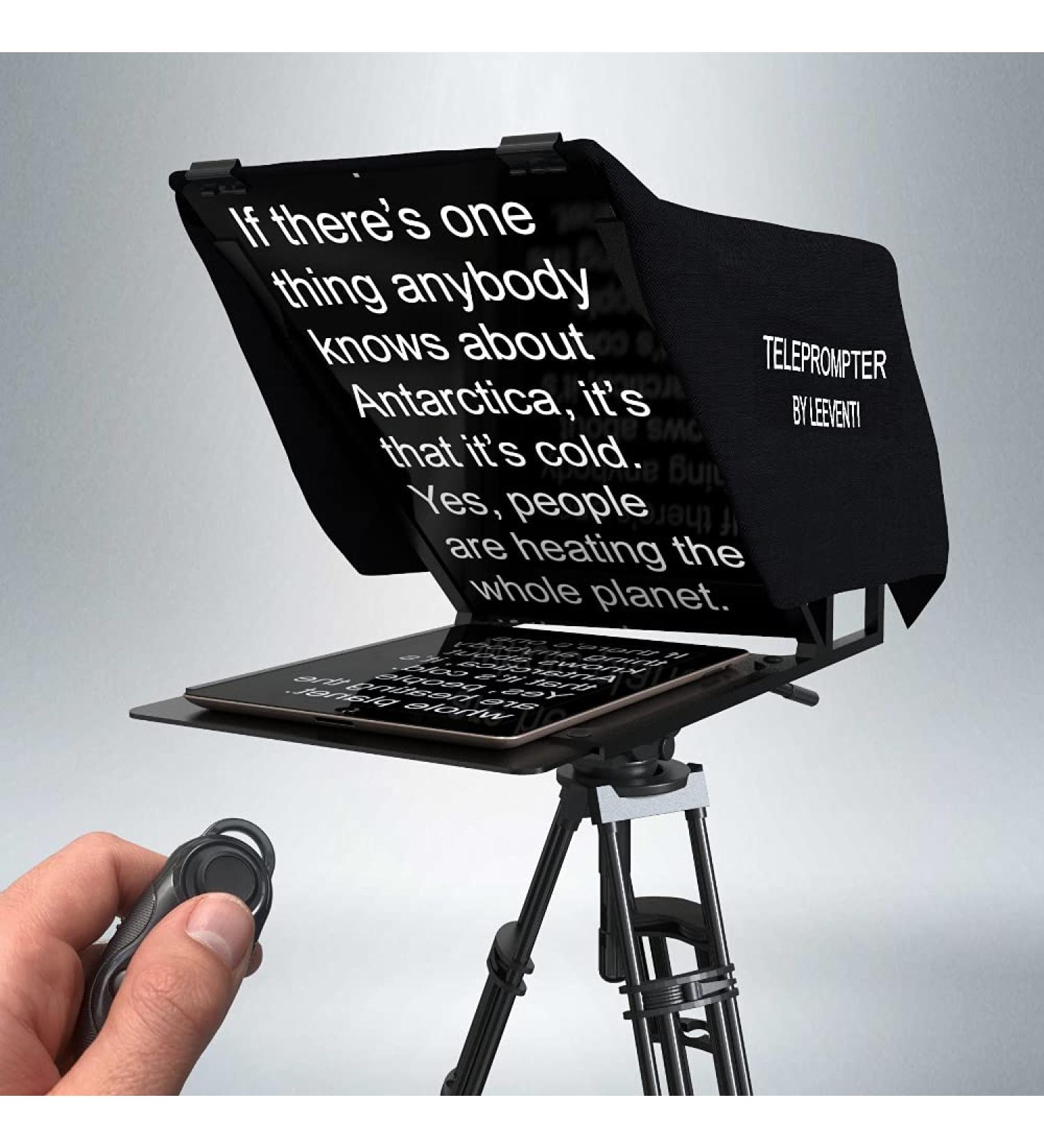 Leeventi Teleprompter - Compatible with iPhone, iPad, Android Smartphones - Lightweight and Versatile - Perfect for Photo/Video Camera - Universal Tripod Compatibility - Buy Online on GoSupps.com