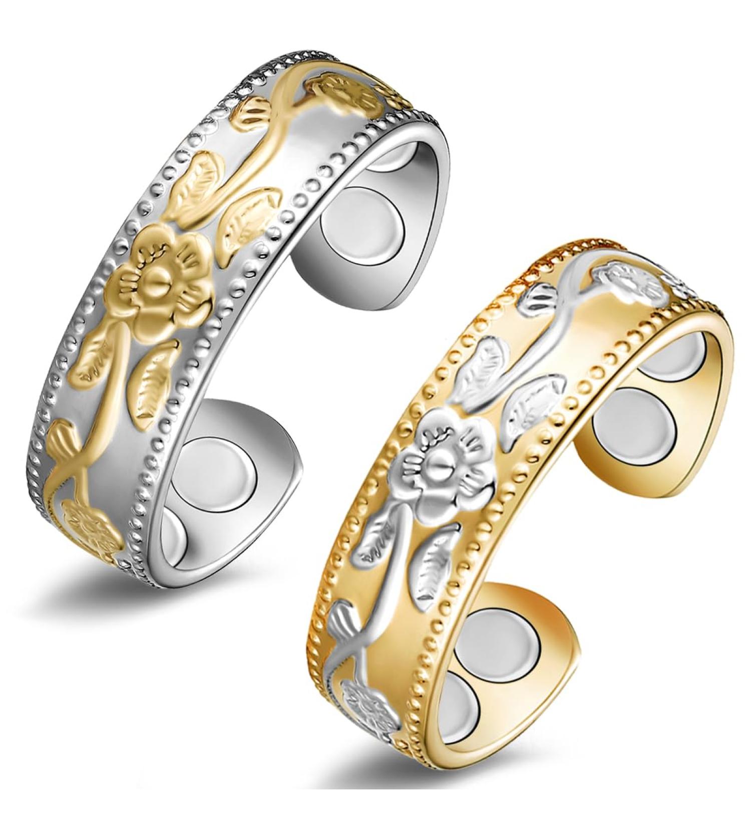 Cigmag Lymphatic Drainage Magnetic Ring - Copper Adjustable with Removal Tool - Gift Box Included (Silver/Gold/Plum) - Buy Online on GoSupps.com