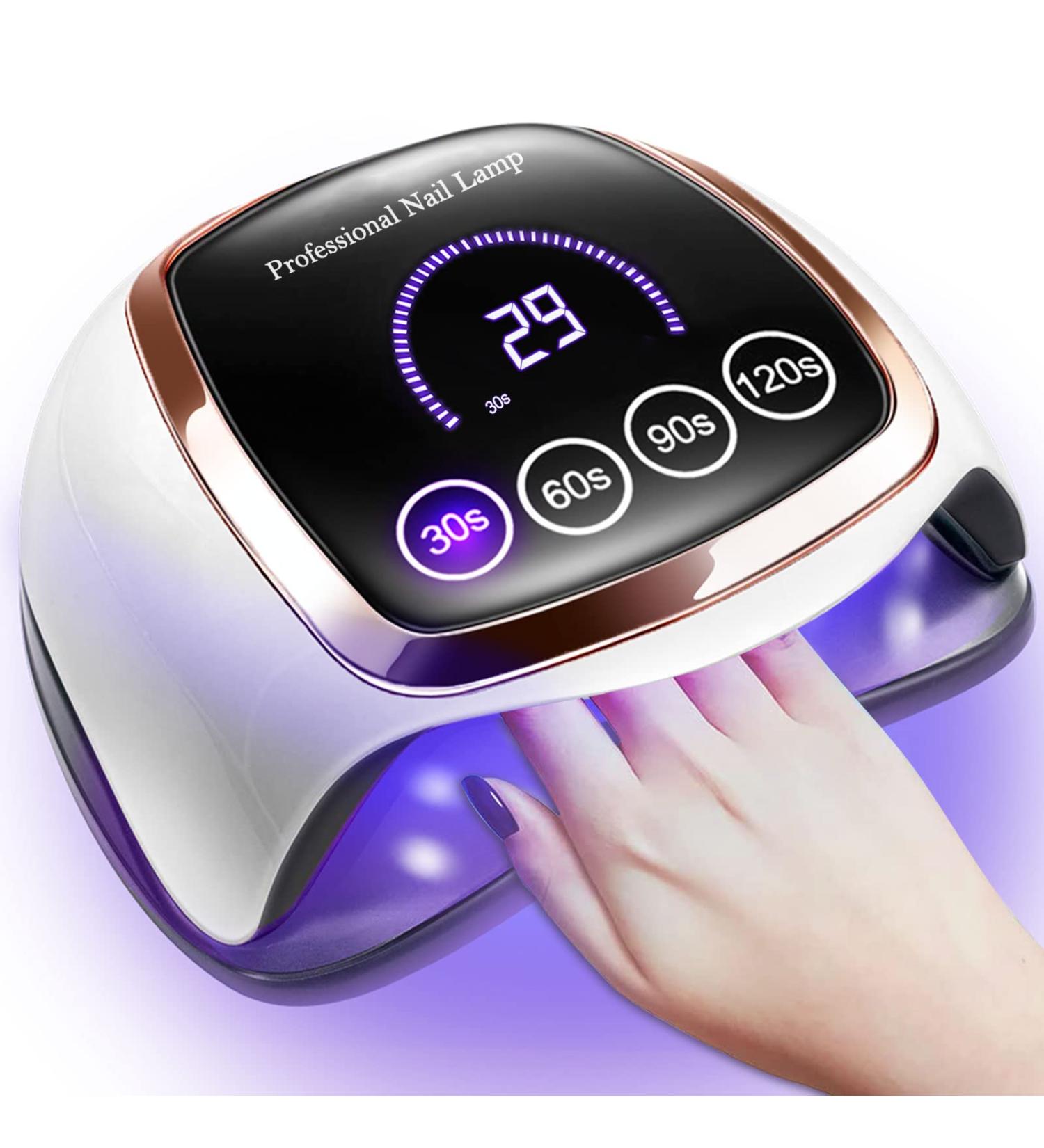 Gugusure 180W UV LED Nail Lamp with LCD Display, Auto Sensor, 4 Timer Settings | Professional Gel Curing Light for Salon and Home Use - Buy Online on GoSupps.com