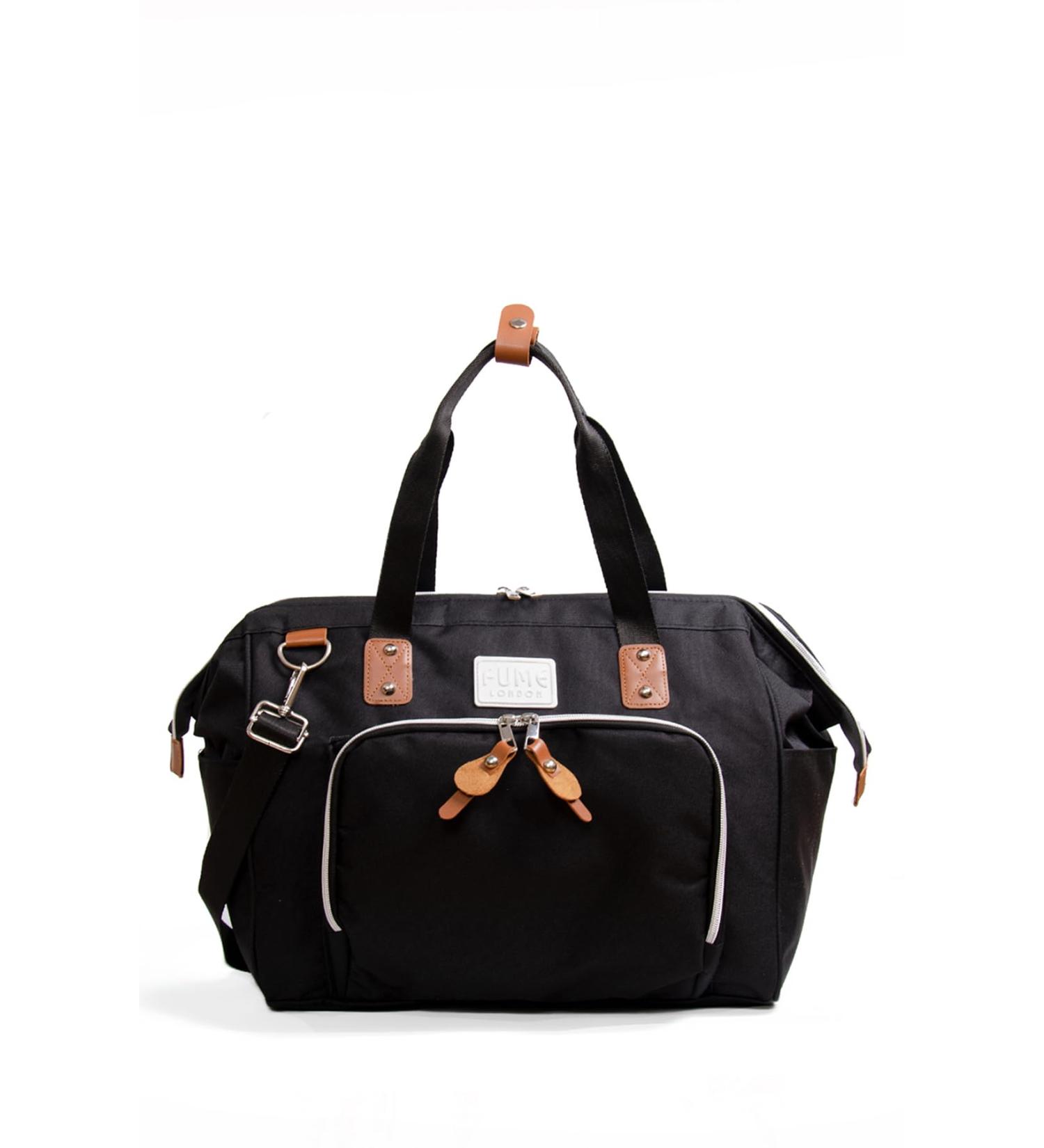 Fume London Baby Bag - Stylish Multifunctional Diaper Bag for Modern Parents | Black Baby Travel Bag with Multiple Compartments - Buy Online on GoSupps.com