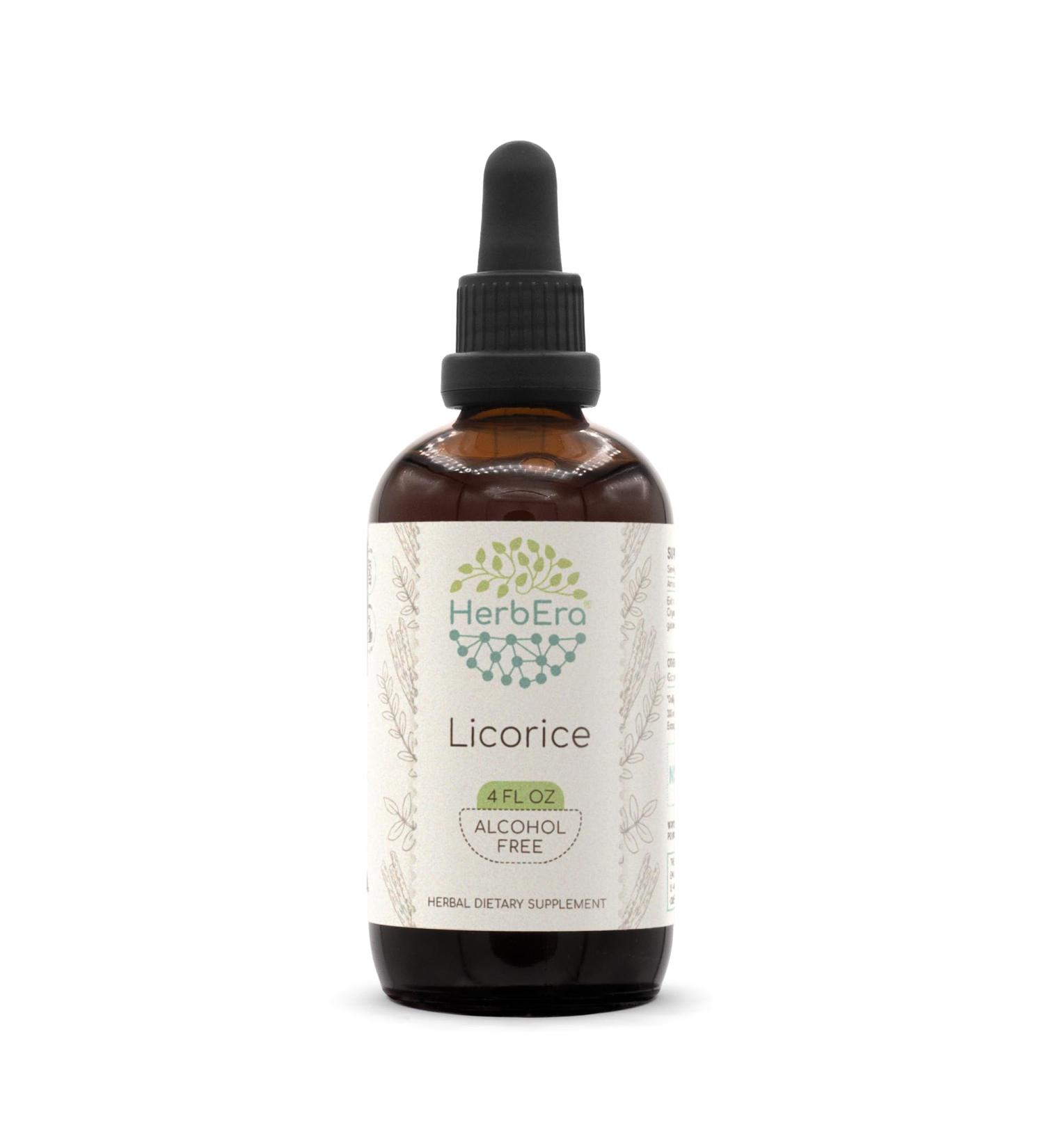 HerbEra Licorice B120 Alcohol-Free Herbal Extract Tincture (Kan tsau Glycyrrhiza Glabra) (4 fl oz) 4 Fl Oz (Pack of 1) - Buy Online on GoSupps.com