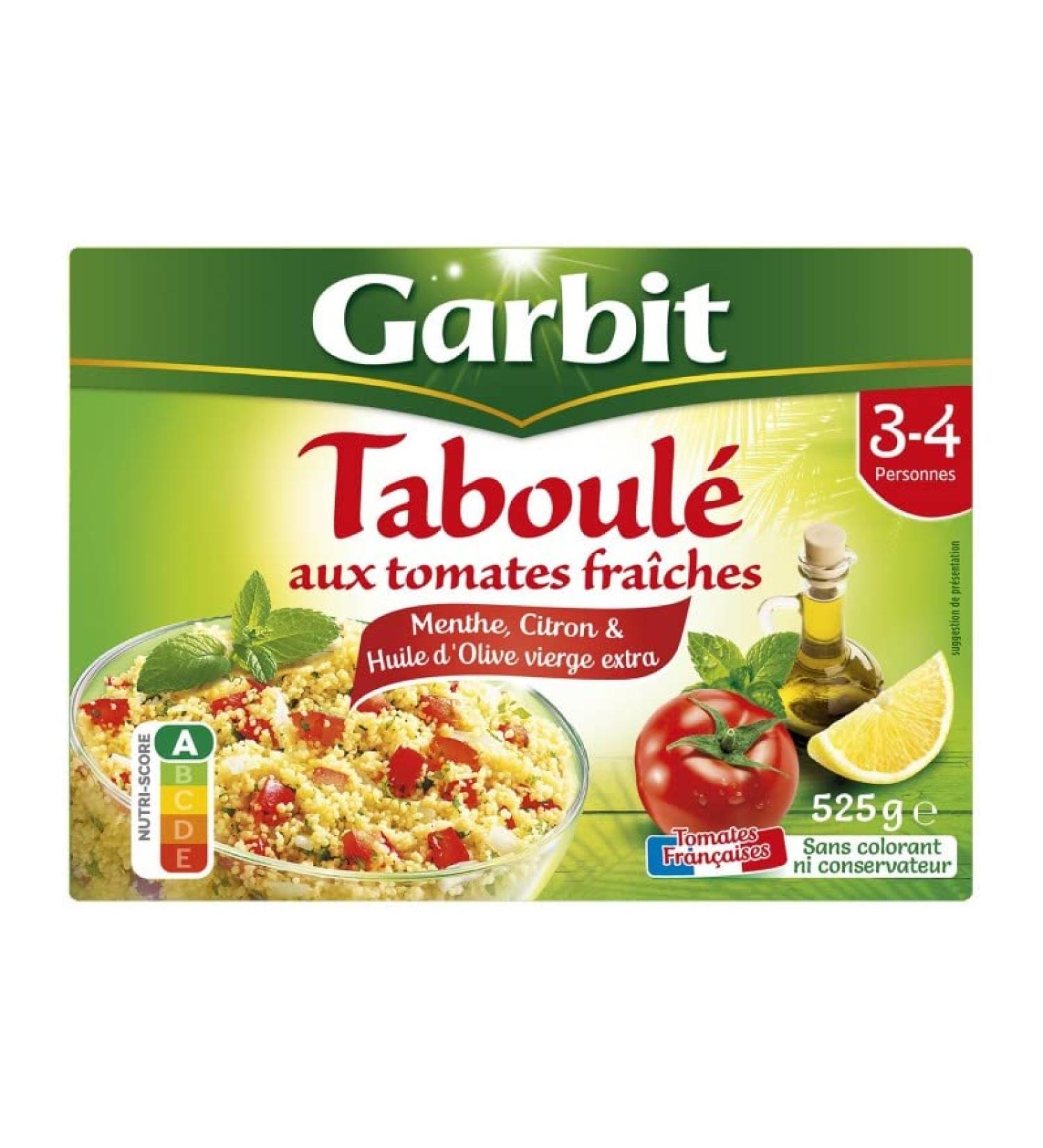 GARBIT - Tabbouleh Diced Fresh Tomatoes Lemon Mint 3/4 People 525G - Pack of 4 - Buy Online on GoSupps.com
