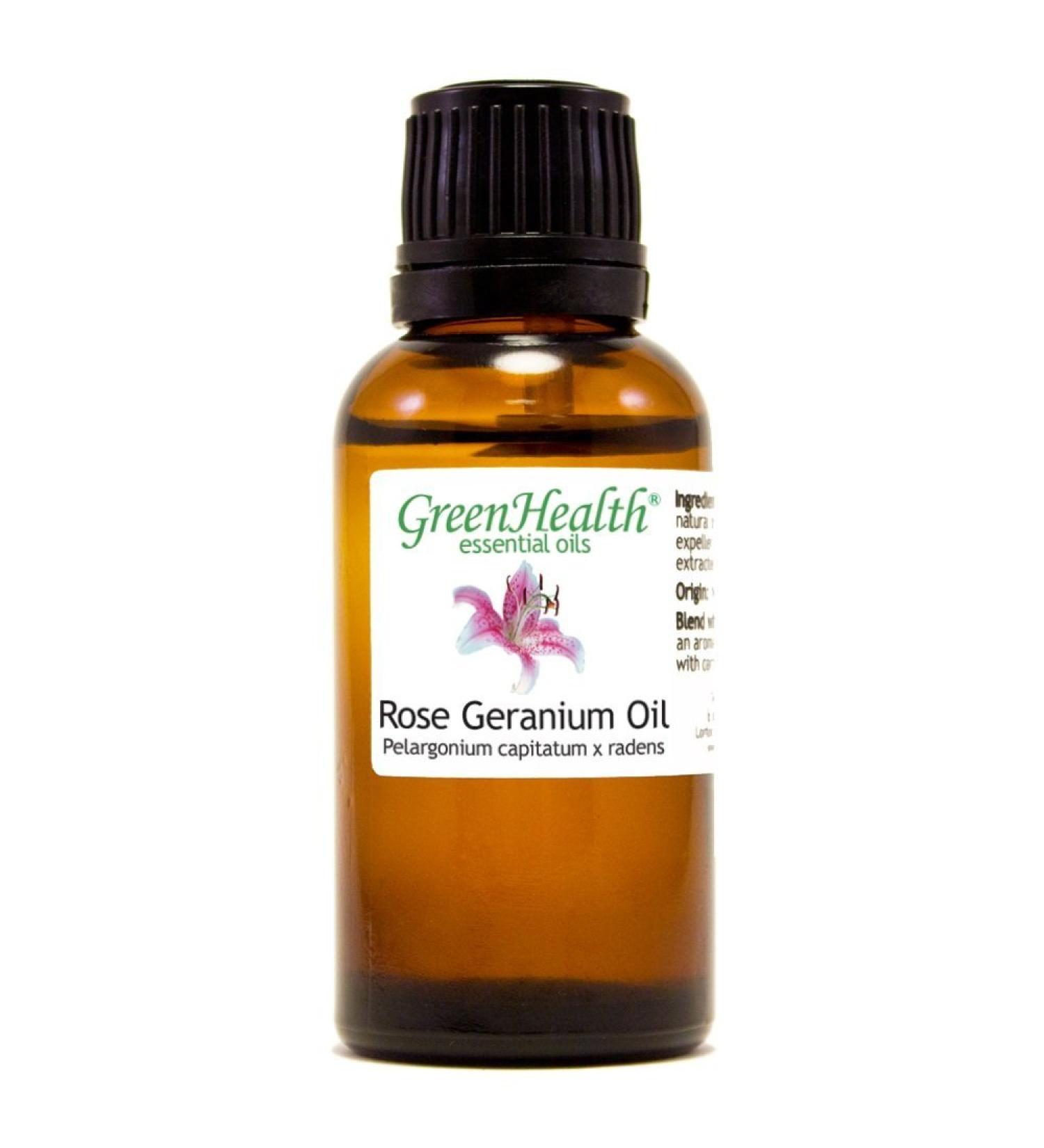 Rose Geranium Essential Oil - 100% Pure & Uncut - 1 fl oz | GreenHealth | International Shipping Available - Buy Online on GoSupps.com