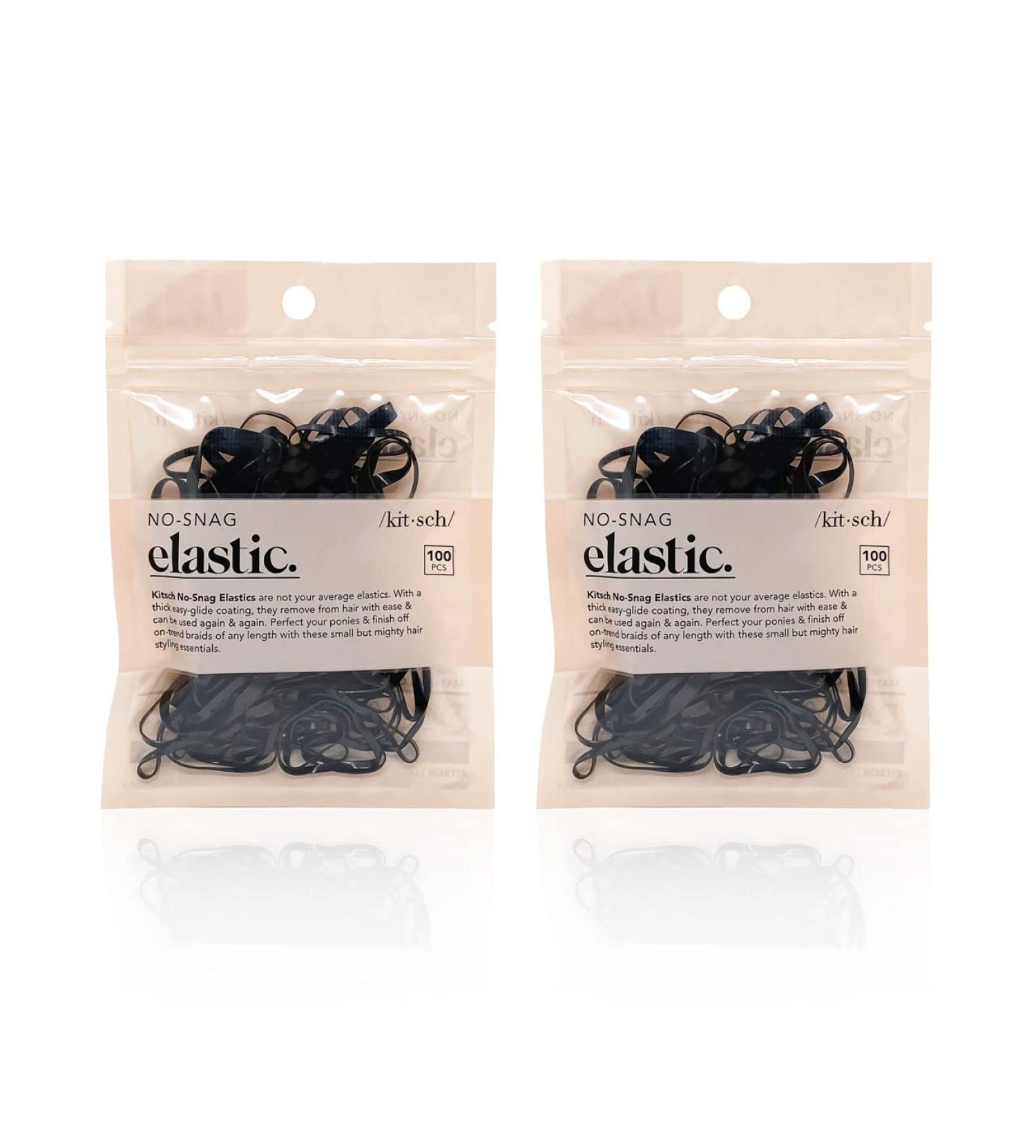 Kitsch No-Snag Mini Gummy Hair Bands for Hair Styling | 200 Pcs, 2pack (Black) - Perfect Hair Ties for Toddlers | Braids, Ponytails | Holiday Gift - Buy Online on GoSupps.com
