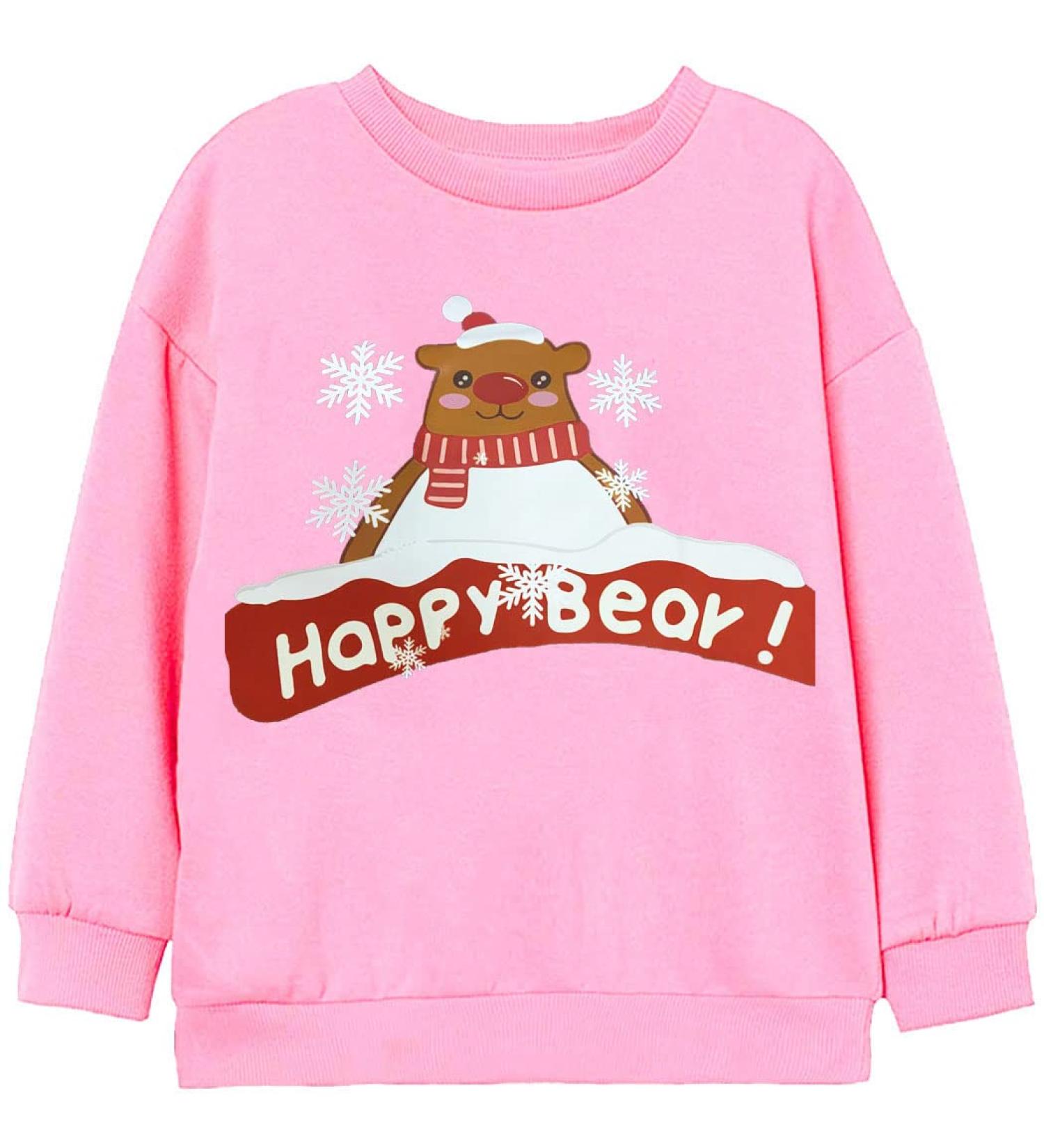 Kids Girls Christmas Jumper Sweatshirt | Xmas Santa Claus Reindeer Tops | 1-7 Years | Cotton Crew Neck | Winter Clothes - Buy Online on GoSupps.com