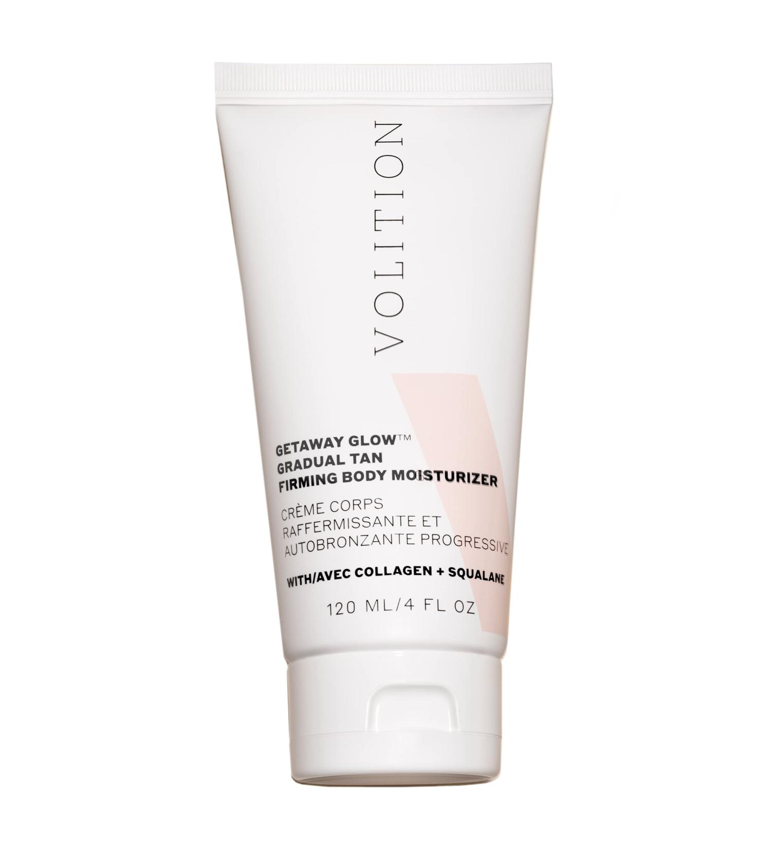 Volition Beauty Getaway Glow Gradual Tan Firming Body Moisturizer - Vegan Squalane & Collagen Cream (4oz) - Buy Online on GoSupps.com