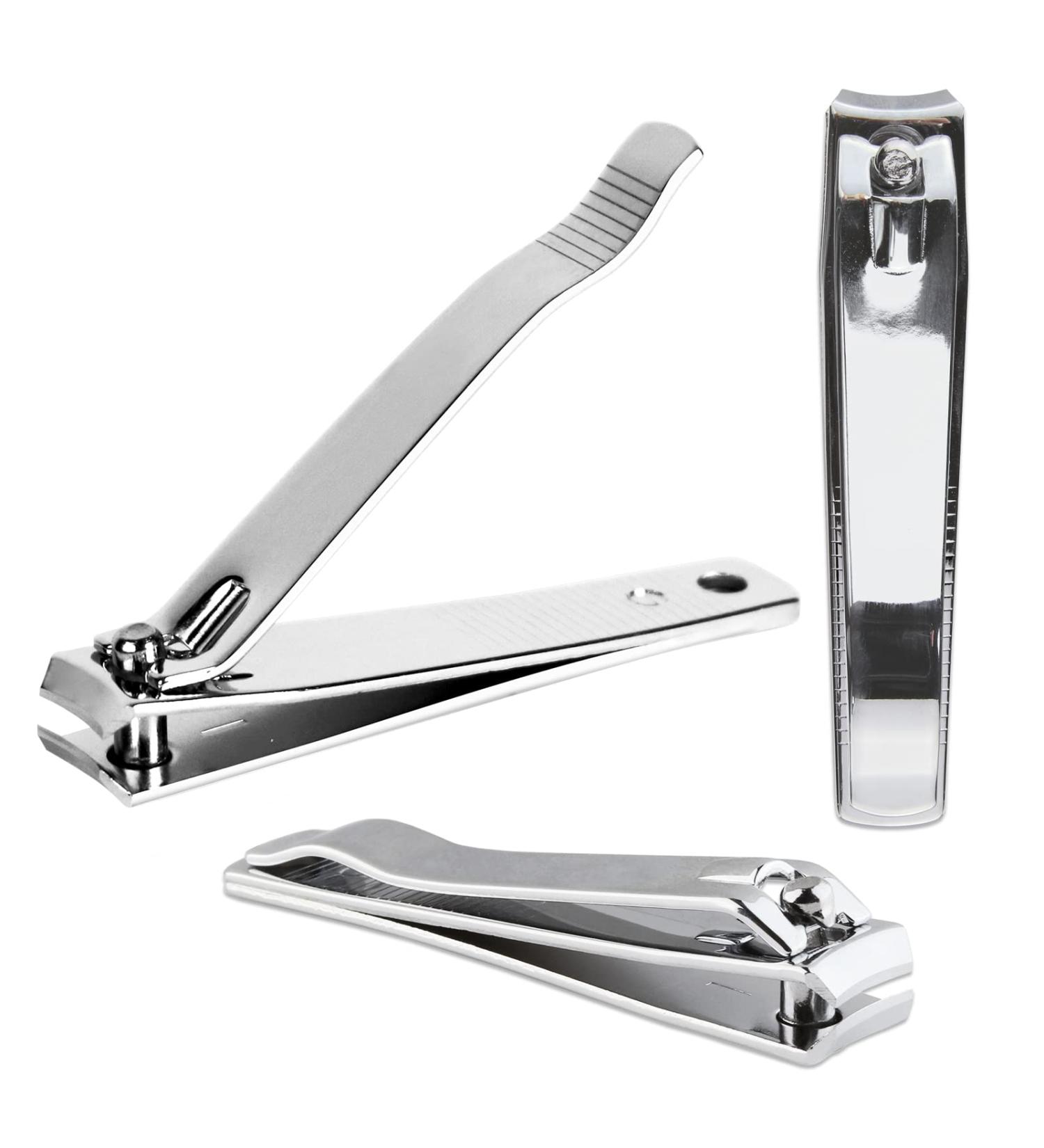 Beauticom Stainless Steel Curved Nail Clipper Set - 3pcs Professional Ultra Sharp Cutters for Acrylic Nails Grooming - Buy Online on GoSupps.com