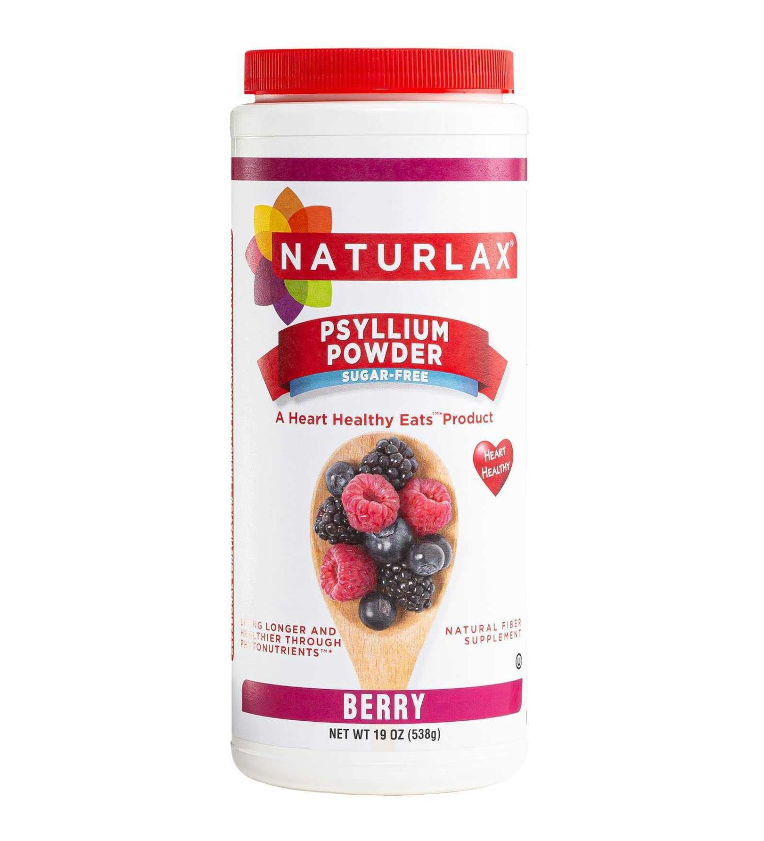 NATURLAX Sugar-Free Psyllium Husk Fiber Powder 19 oz - Berry Flavored | 1.18 lb Pack - Gentle Digestive Support - Buy Online on GoSupps.com