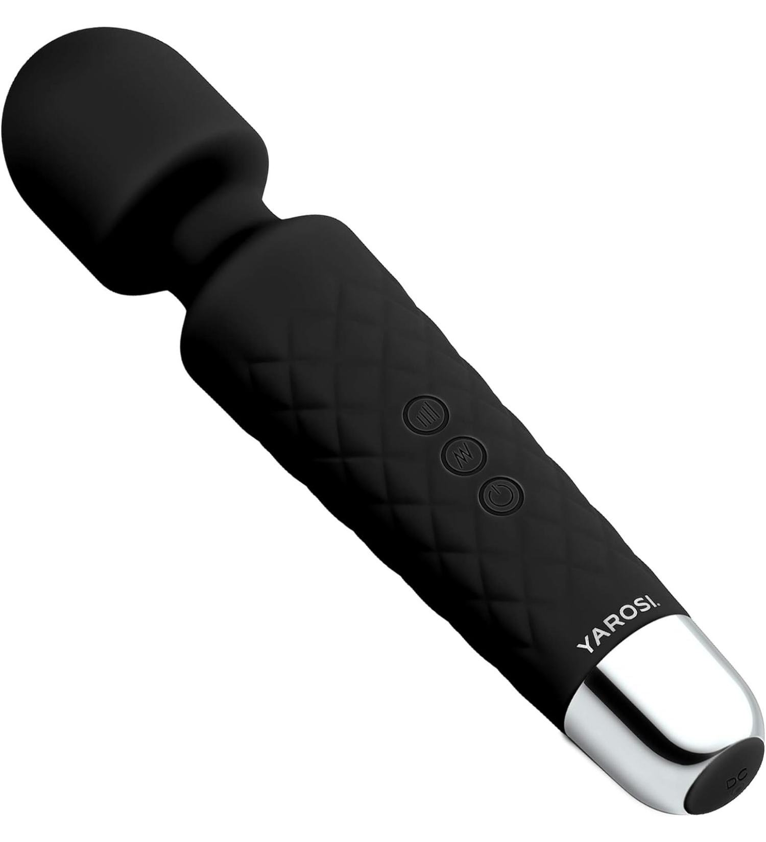 Yarosi Massager - Powerful Cordless Handheld Therapeutic Vibrations - Best Rated for Travel Gift - Magic Stress Away - Perfect massage on Back Legs Hand Pains-USB Recharge-Black - Buy Online on GoSupps.com