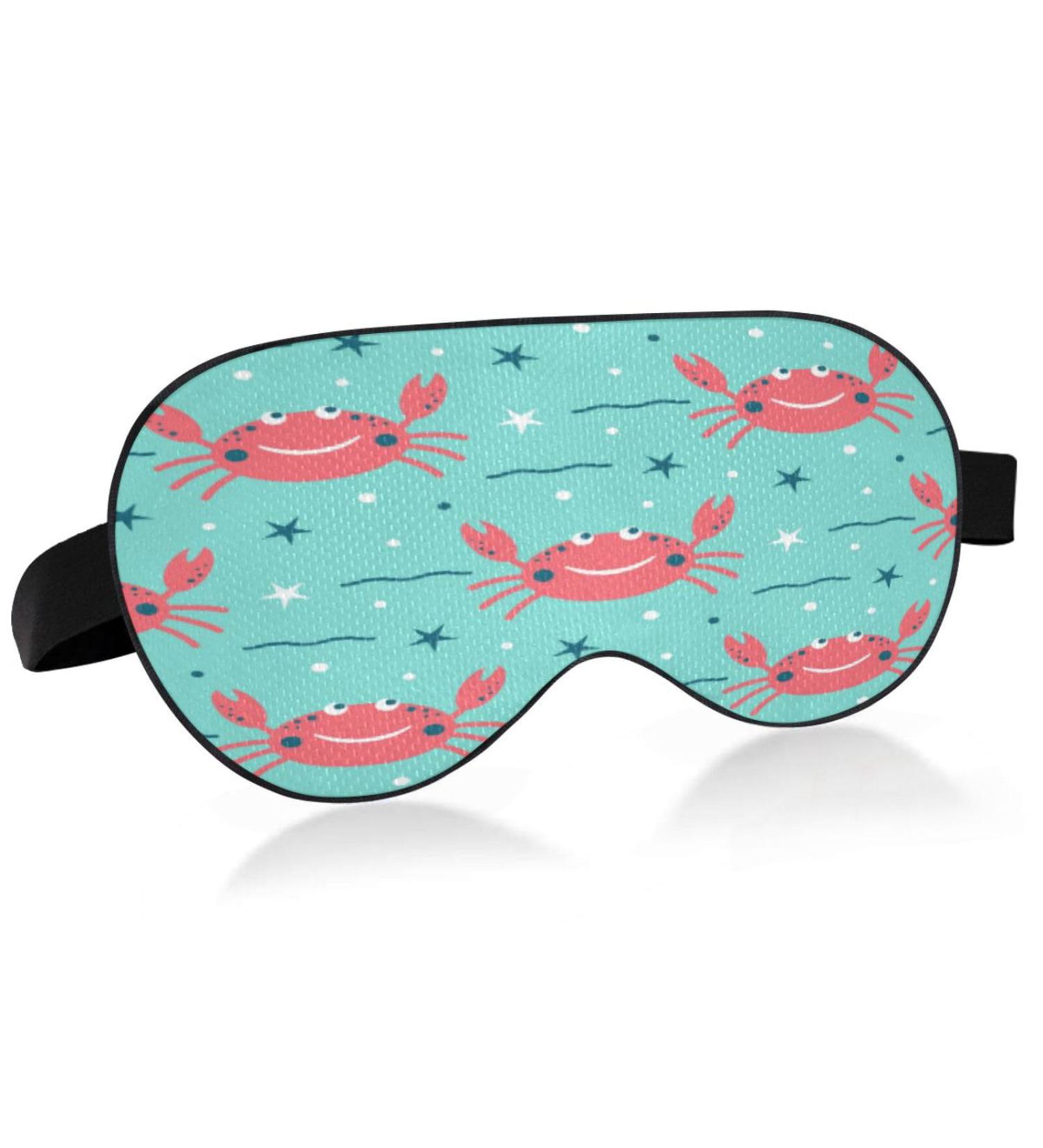 Light Blocking Sleep Mask - Cute Smiling Crab Eye Mask for Travel Naps & Sleep | Adjustable Soft Blindfold for Men & Women - Buy Online on GoSupps.com