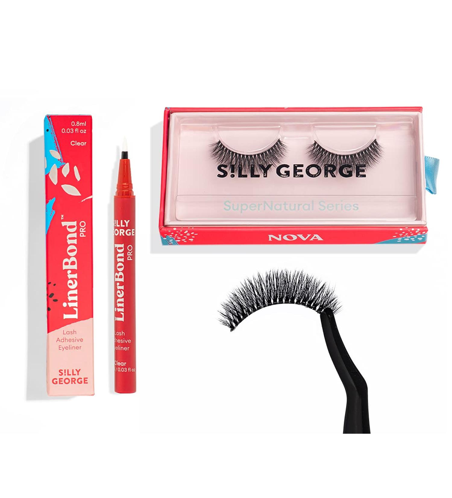 Silly George LinerBond Lash System | SuperNatural Nova Starter Kit with Clear LinerBond Adhesive Eyeliner and Natural Look Lashes - Buy Online on GoSupps.com