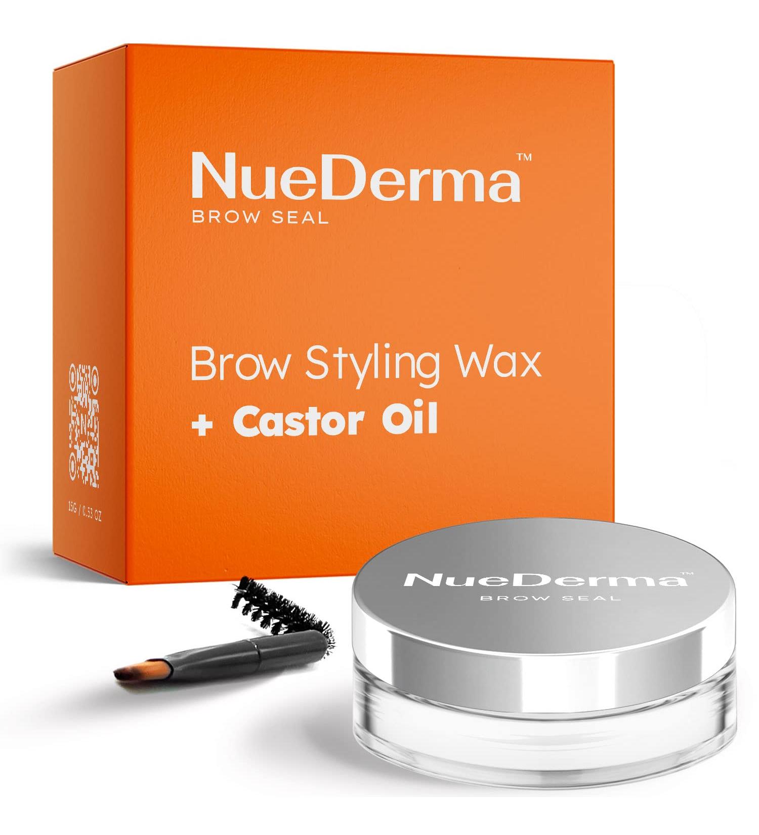 NueDerma Clear Eyebrow Gel with Castor Oil - Waterproof Brow Styling Wax for Feathered Brows - 1 OZ - Buy Online on GoSupps.com