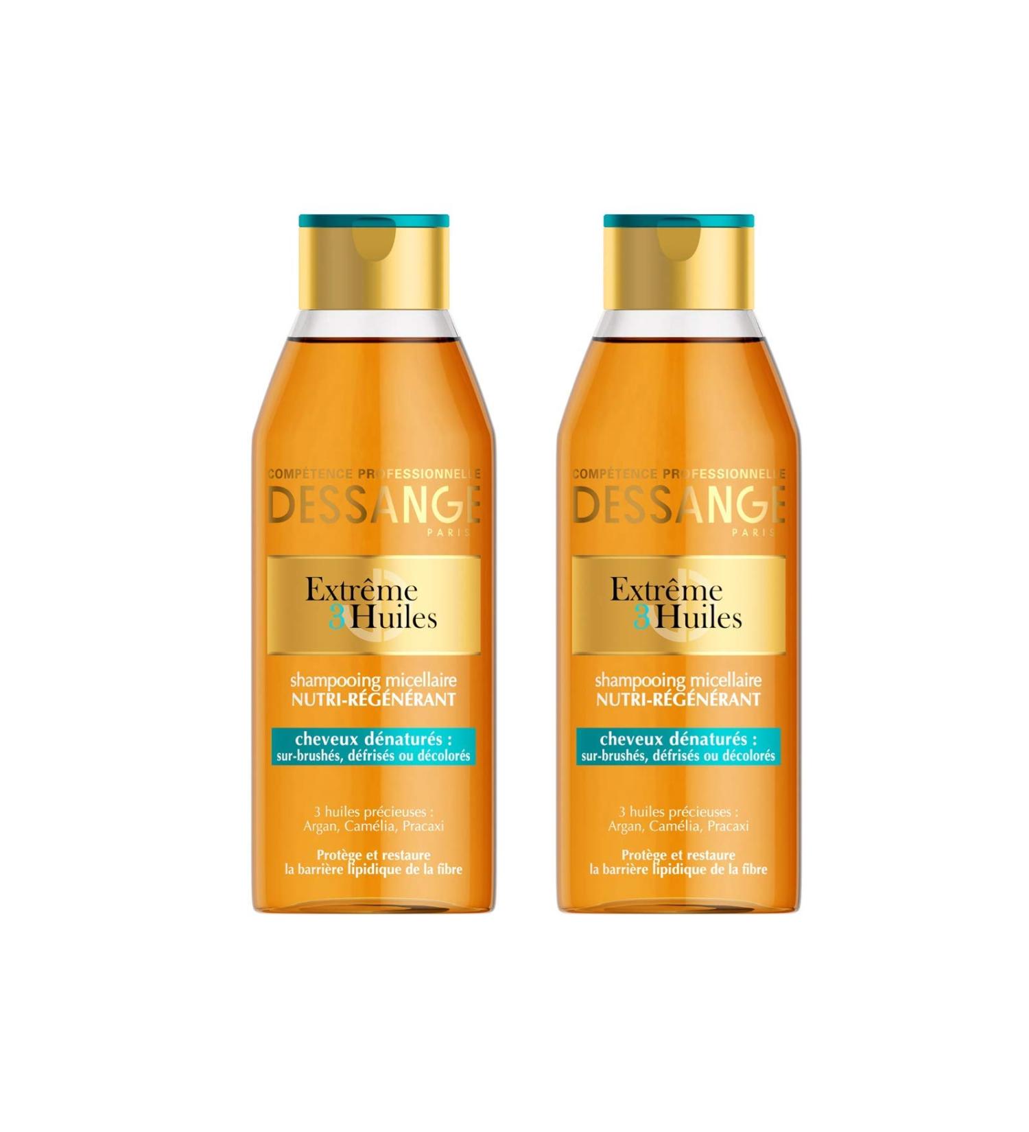 DESSANGE - Extr me 3 Huiles Nutri-Regenerating Micellar Shampoo For Denatured Hair - 250 ml - Pack of 2 - Buy Online on GoSupps.com