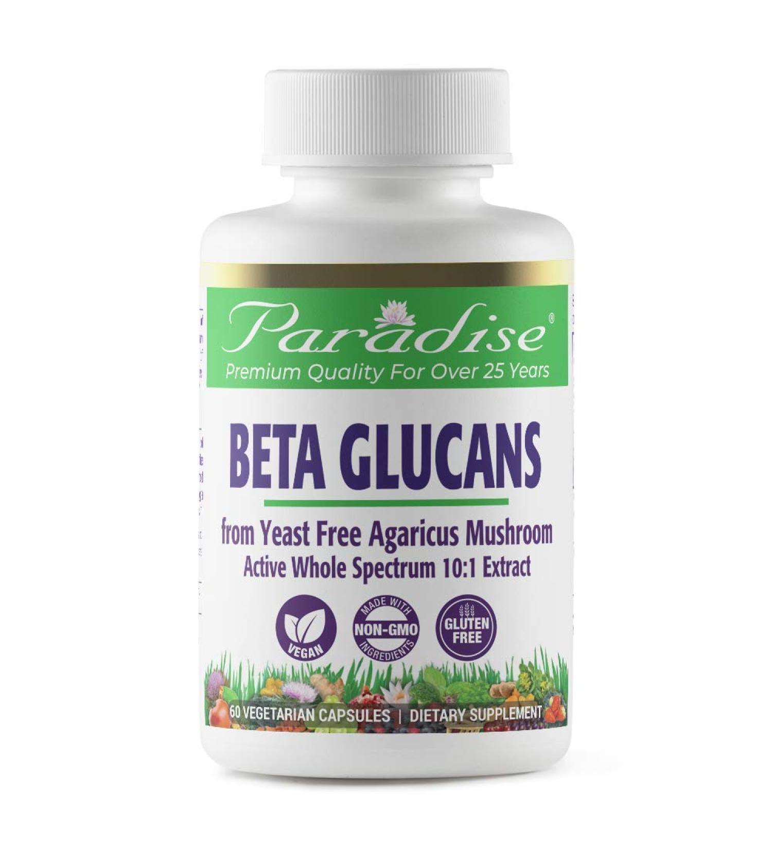 Paradise Herbs Beta Glucans â€“ 60 Vegetarian Capsules for Immune Support - Buy Online on GoSupps.com