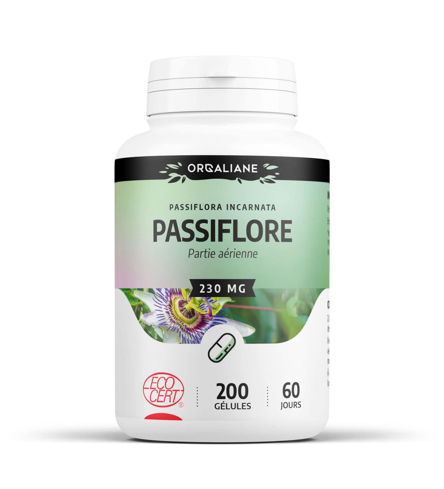 Organic Passion Flower 230 mg - 200 Capsules - Ecocert Certified - Orgaliane - Buy Online on GoSupps.com