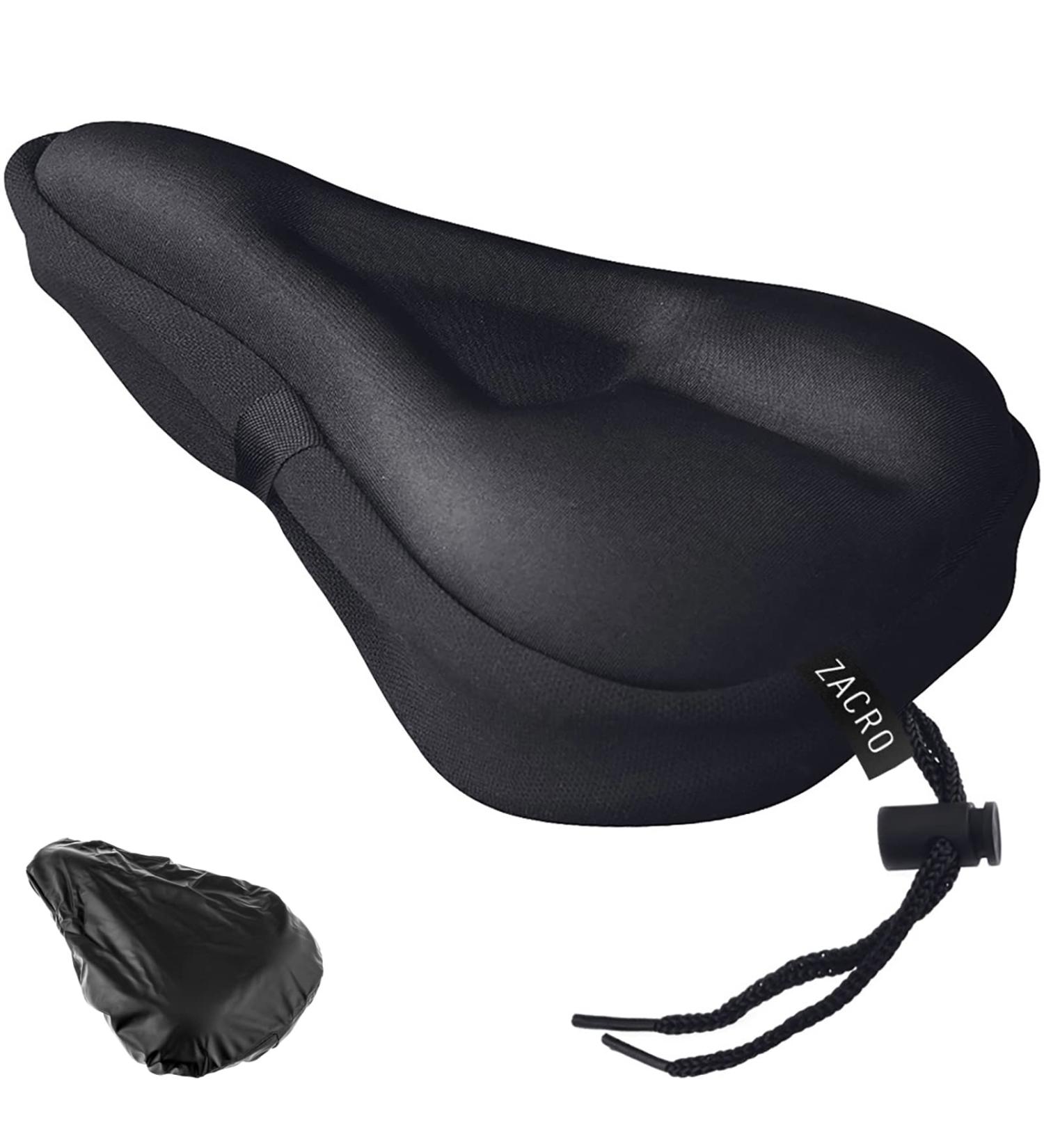 Zacro Gel Padded Bike Seat Cushion - Extra Soft Cover for Peloton & Indoor Cycling - Black Small - Buy Online on GoSupps.com