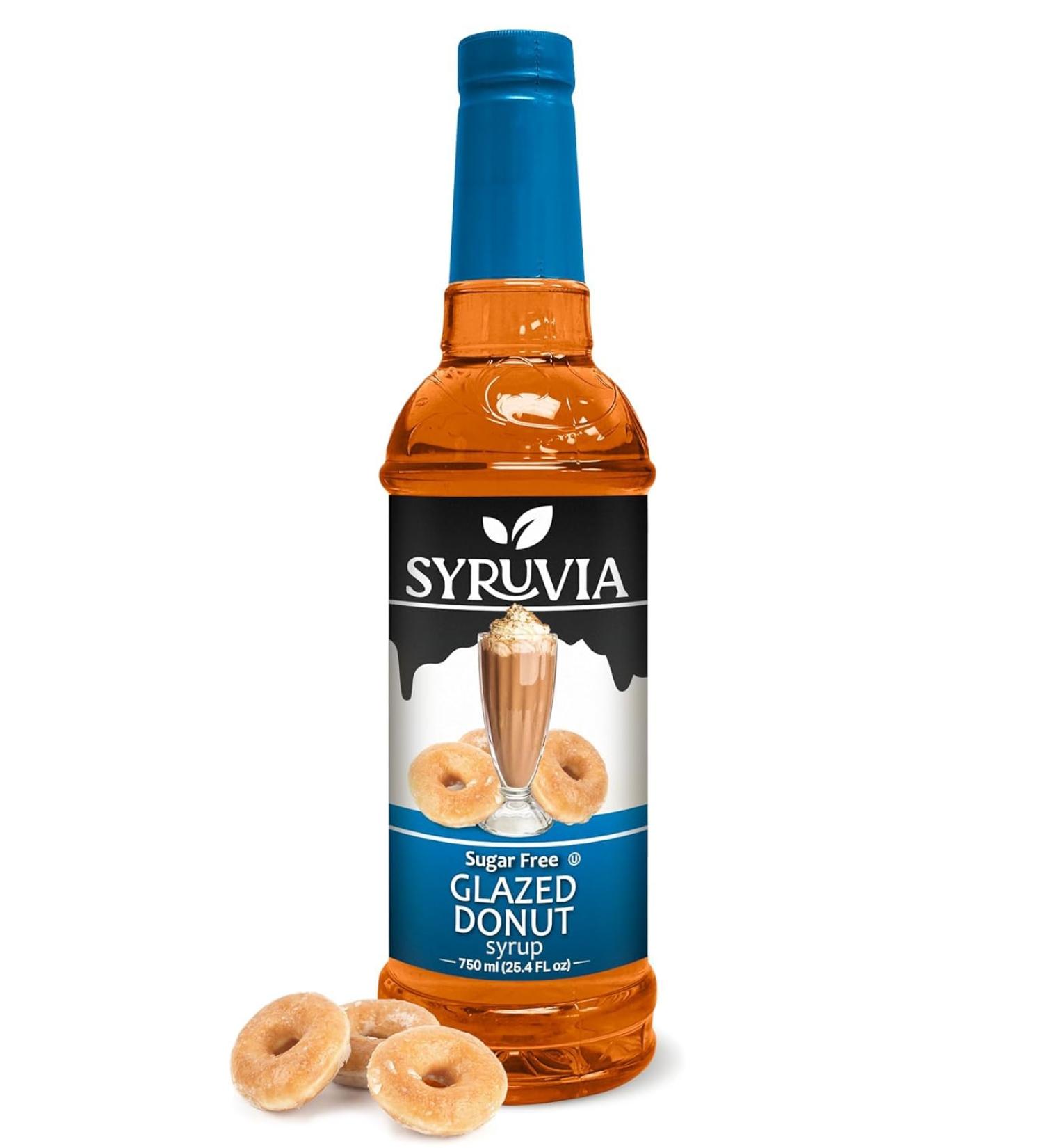 Syruvia Sugar-Free Glazed Donut Coffee Syrup - 25.4 fl oz Premium Coffee Flavoring Syrup - 0 Calorie- Kosher Coffee Syrups Gluten Free Perfect for Drinks Soda Shakes Desserts and More. - Buy Online on GoSupps.com