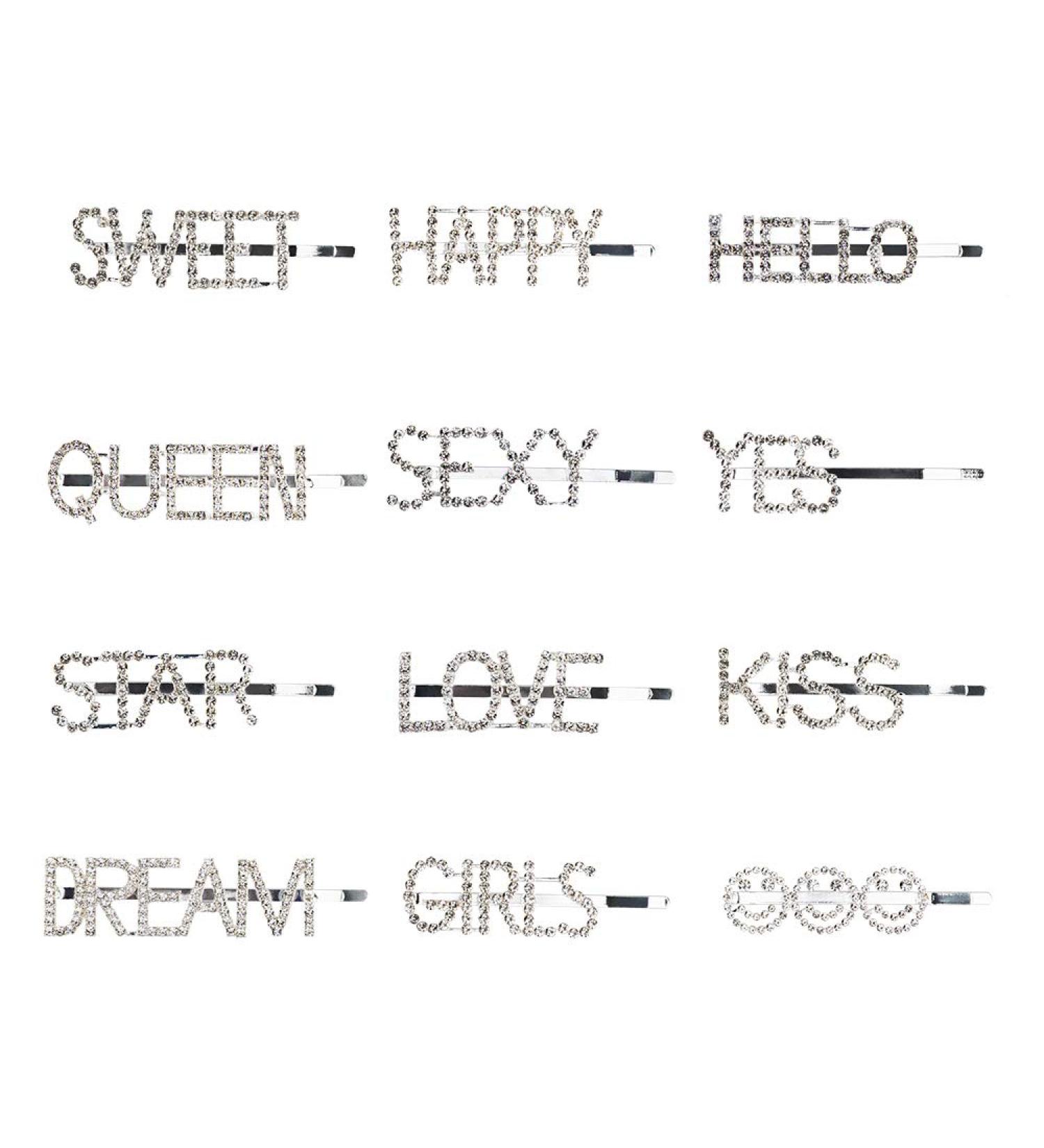 12pcs Crystal Hairpins for Women | Yucool Shiny Bling Hair Clips & Barrettes | French Clip Hair Accessories for Fine Hair - Buy Online on GoSupps.com