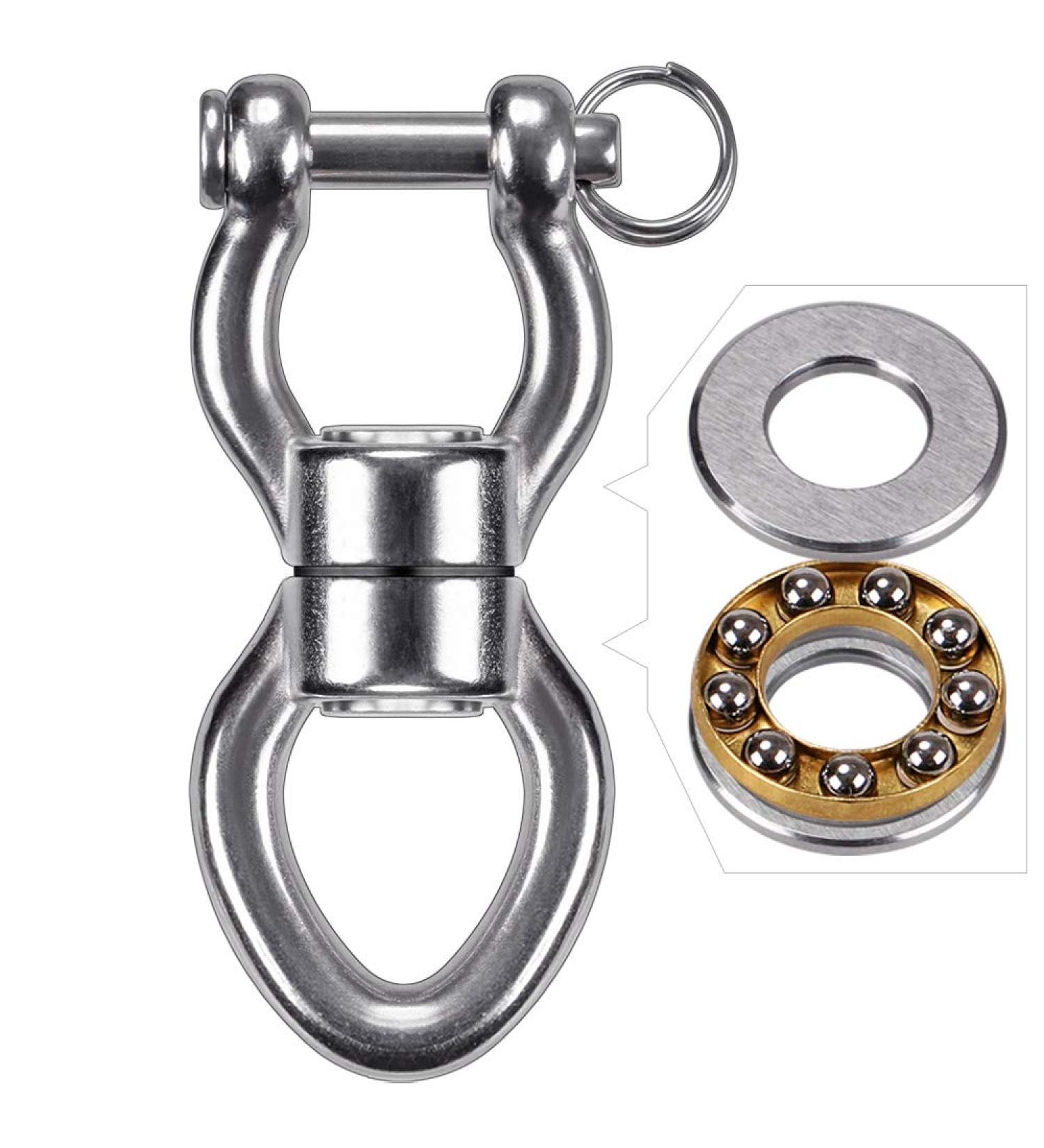 SELEWARE Silent Bearing Swing Swivel  360 Rotational Device Hanging Accessory with Removeable Buckle for Tree Swing  Hammock Chair  Climbing Rope  Yoga  Kids Swing Swivel 1200LB Capacity Swivel - Style A - Buy Online on GoSupps.com