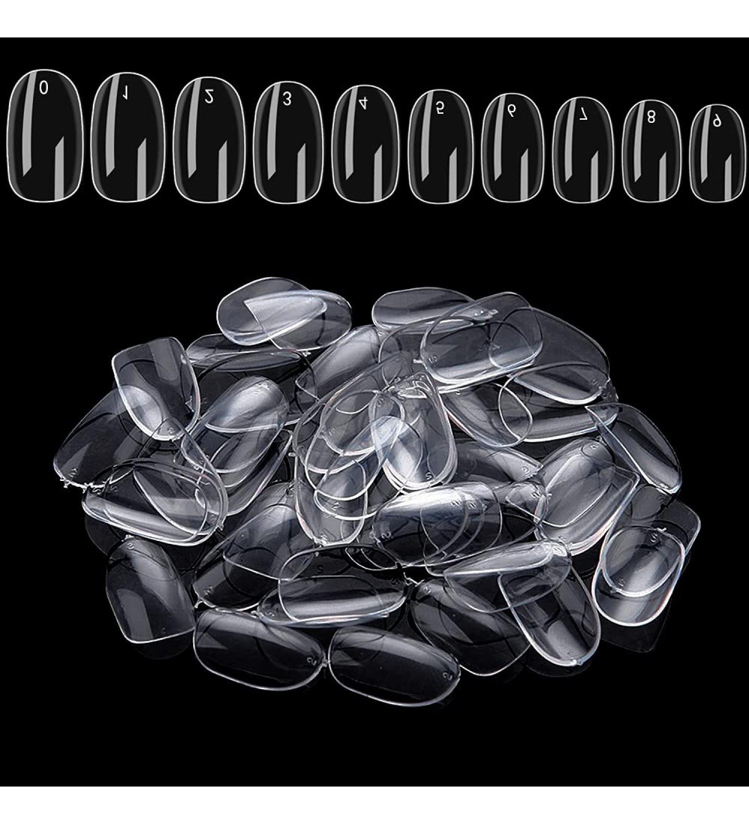 Noverlife 1200PCS Round Shape False Nails | 10 Sizes Full Cover Short Oval Fake Nails | Artificial Acrylic Nail Tips for Manicure Gel Polish Nails - Clear - Buy Online on GoSupps.com