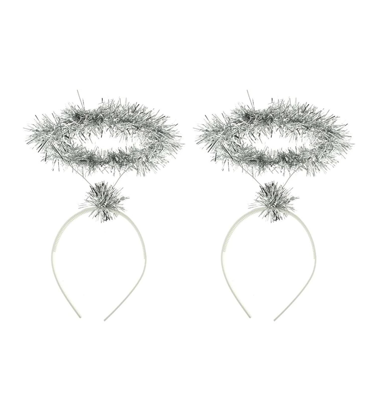 RmKbe 2 Pieces Silver Tinsel Halo Headband Angel Halo Headbands Christmas Headbands Christmas Party Fancy Dress Accessory for Children Adults - Buy Online on GoSupps.com