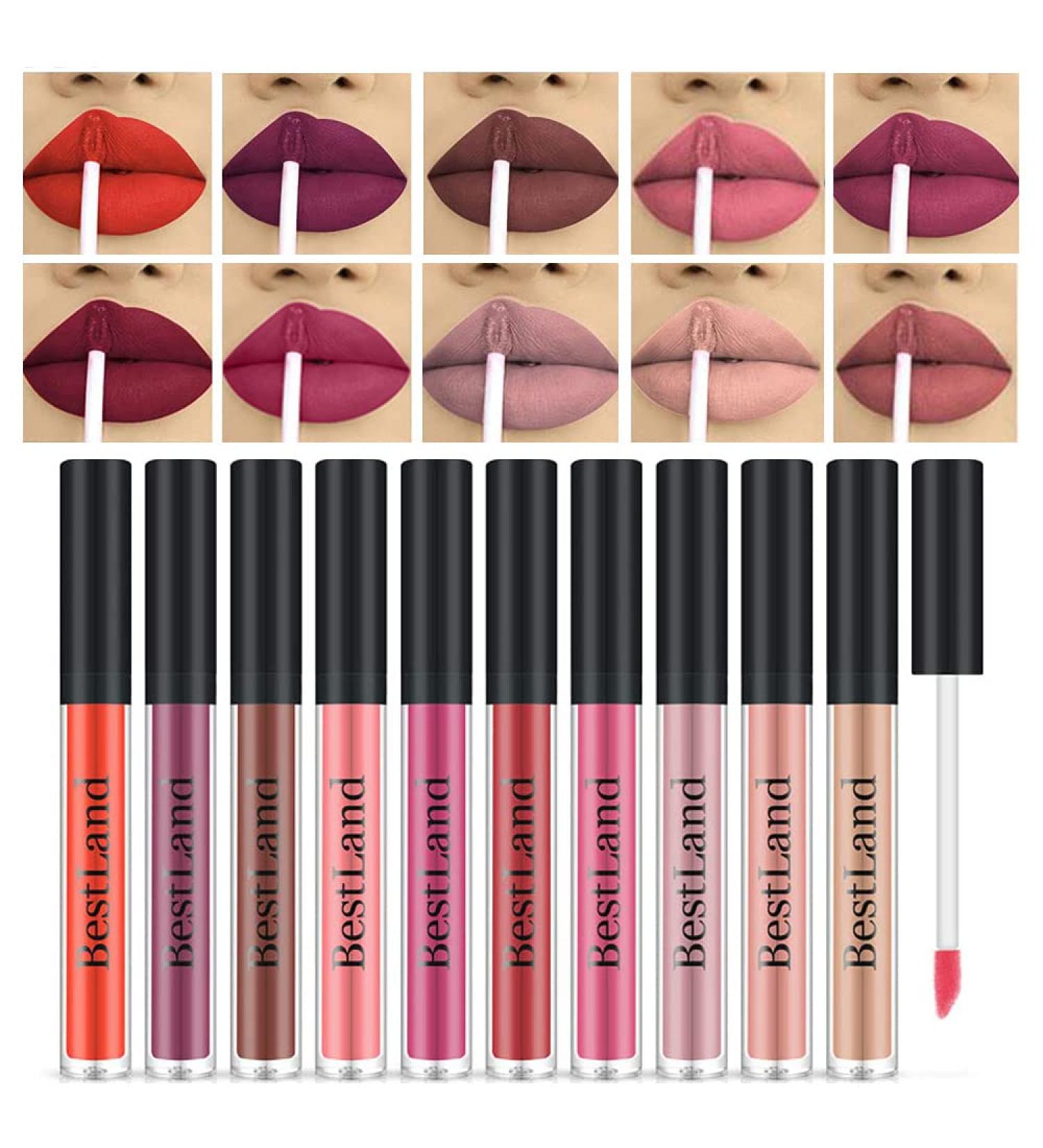 10pcs Matte Lipstick Set - Waterproof, Long Lasting Nude Lip Gloss Kit | Perfect Beauty Gift - Buy Online on GoSupps.com