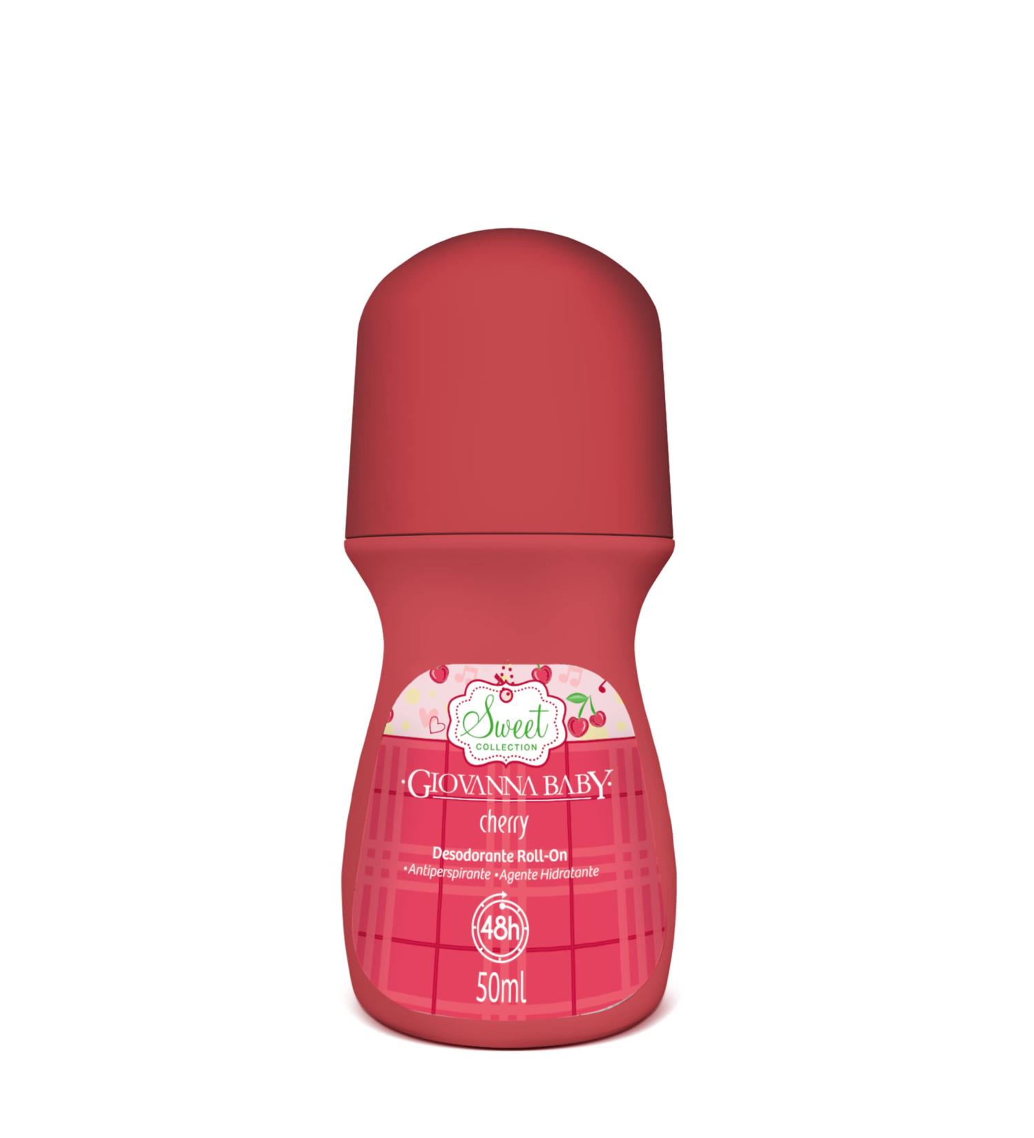 Linha Sweet Giovanna Baby - Desodorante Antitranspirante Roll On Cherry 50ml - (Giovanna Baby Sweet Collection - Cherry Deodorant & Antiperspirant Roll On 1.69 Fl Oz)