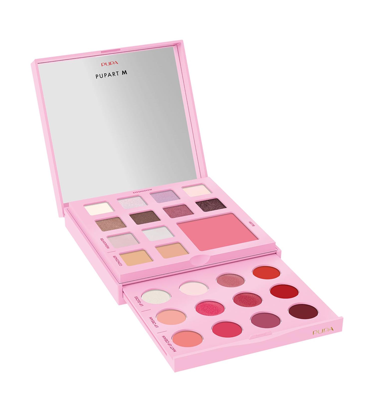 Pupa Milano Pupart M Makeup Palette 002 Pink - All-in-One Makeup Kit with Blush Concealer Highlighter Eyeshadow & Lip Gloss - 0.6 oz International Shipping Available - Buy Online on GoSupps.com