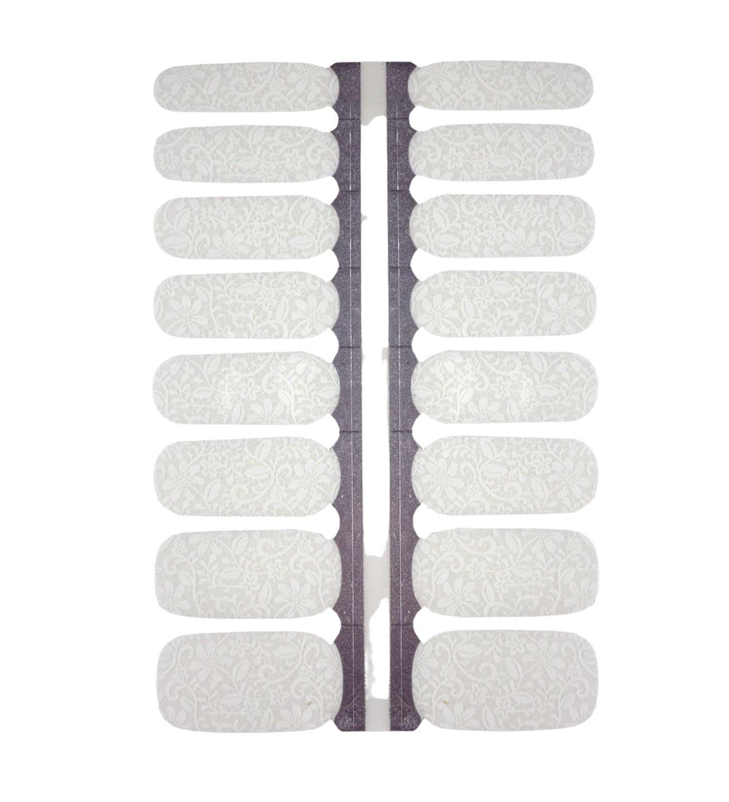 My nails nail foils flower pattern white I 16 Ultra-thin nail polish stripes white/transparent I self-adhesive premium nail art wraps i stops on natural and lacquered acrylic gel & shellac nails white flower pattern