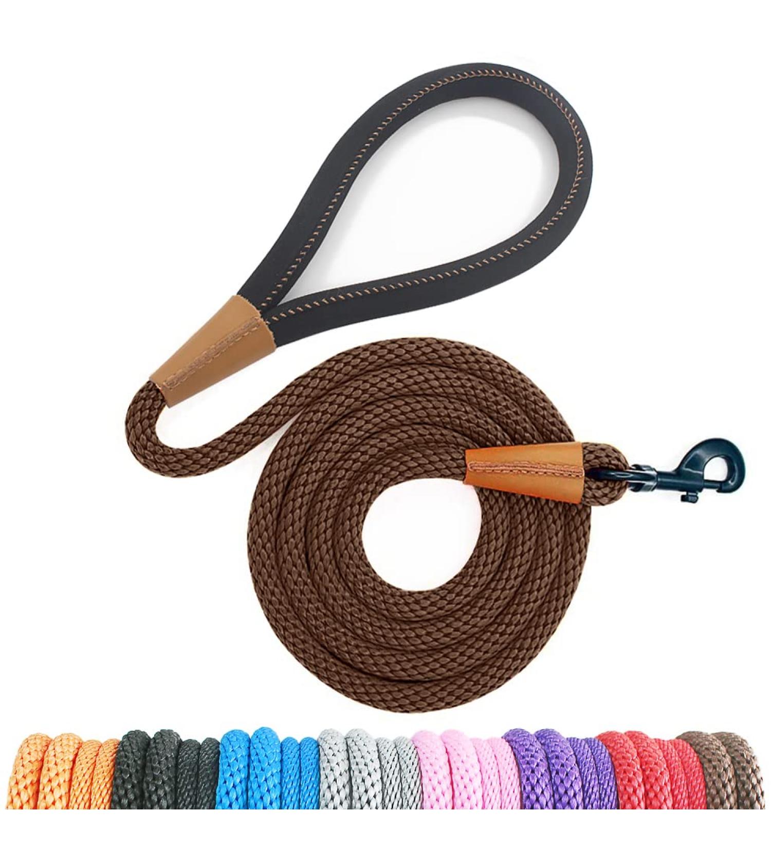 Lynxking Dog Tow Lines - Durable Retrievers & Leashes for Small Medium Large Dogs | Carabiner Hook 1.3cm x 180cm - Brown - Buy Online on GoSupps.com