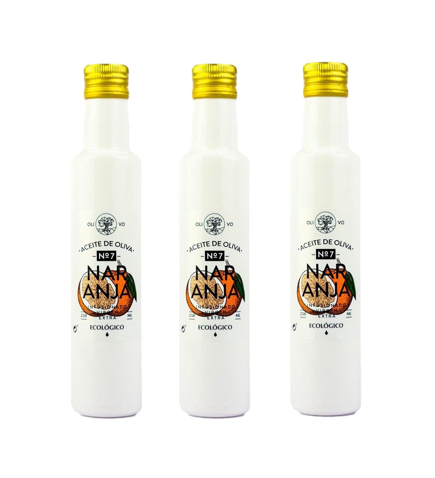 Lot 3x Organic Extra Virgin Olive Oil - Orange Infused - Bottle 250ml