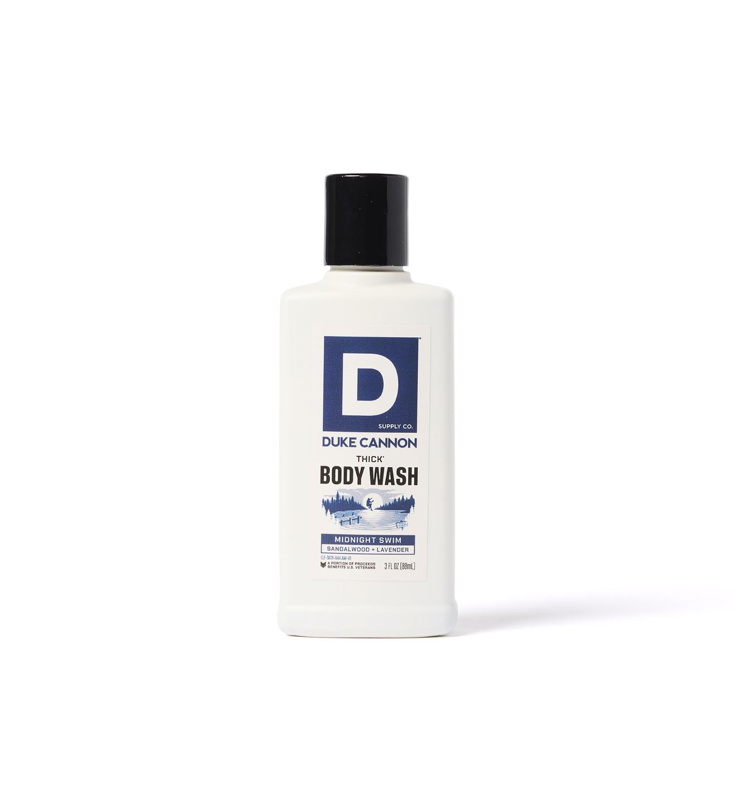 Duke Cannon THICK Body Wash for Men Trial Size Midnight Swim 3 oz