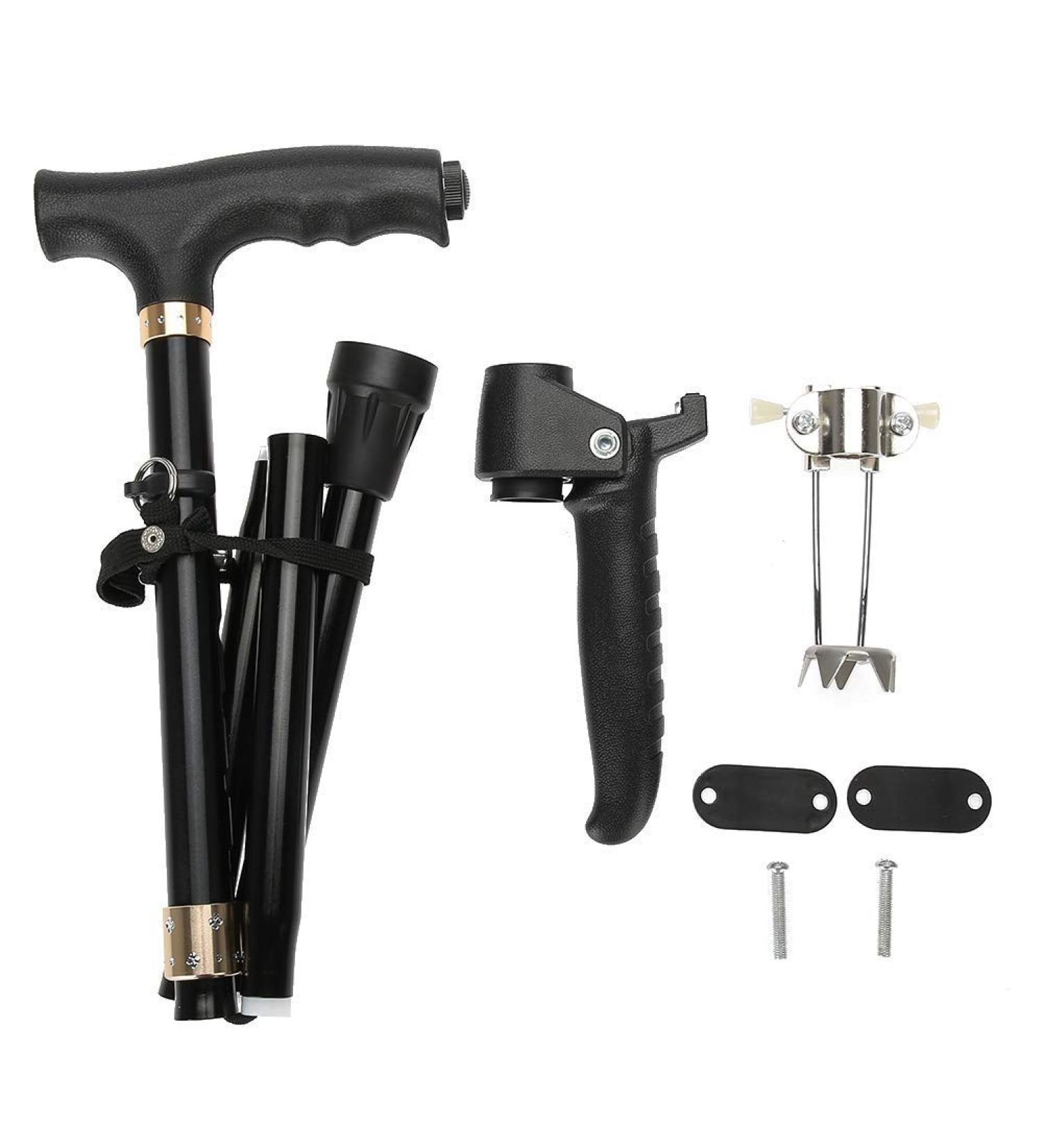 Aluminum Alloy Walking Stick Adjustable Lightweight Folding Support Climbing Portable LED Hand Cane for The Blind Elderly Men Women Crutches Journey - Buy Online on GoSupps.com